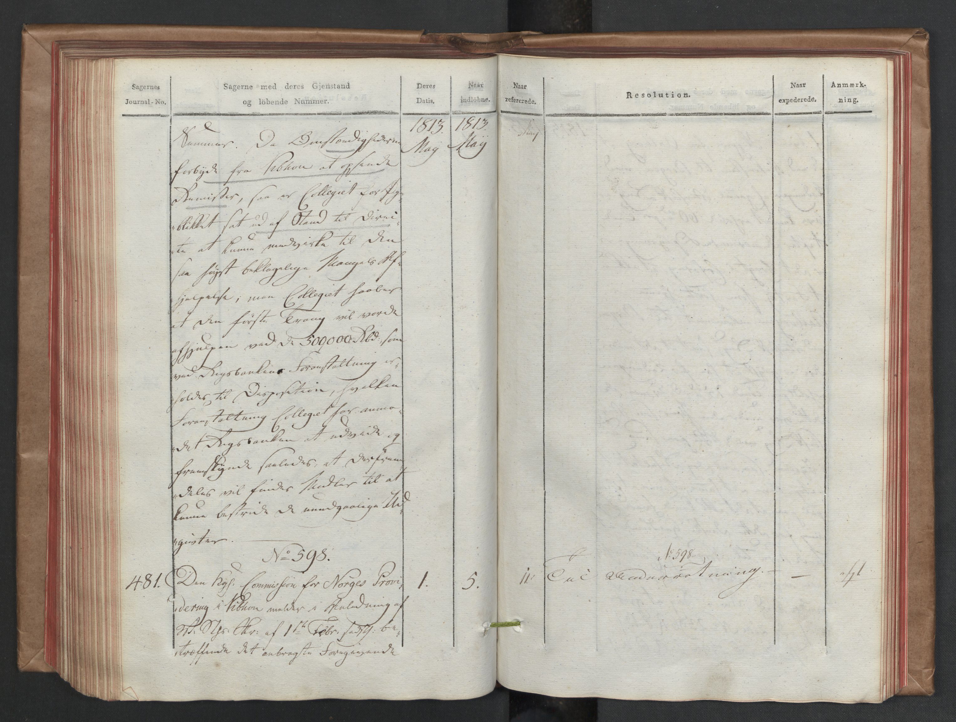 Stattholderembetet 1810-1814, 2. kontor (Kontor B), AV/RA-EA-5432/Aa/L0002: Kollegial referatprotokoll,  j.nr. 284-511,  l.nr. 328-639, 1812-1813, s. 192