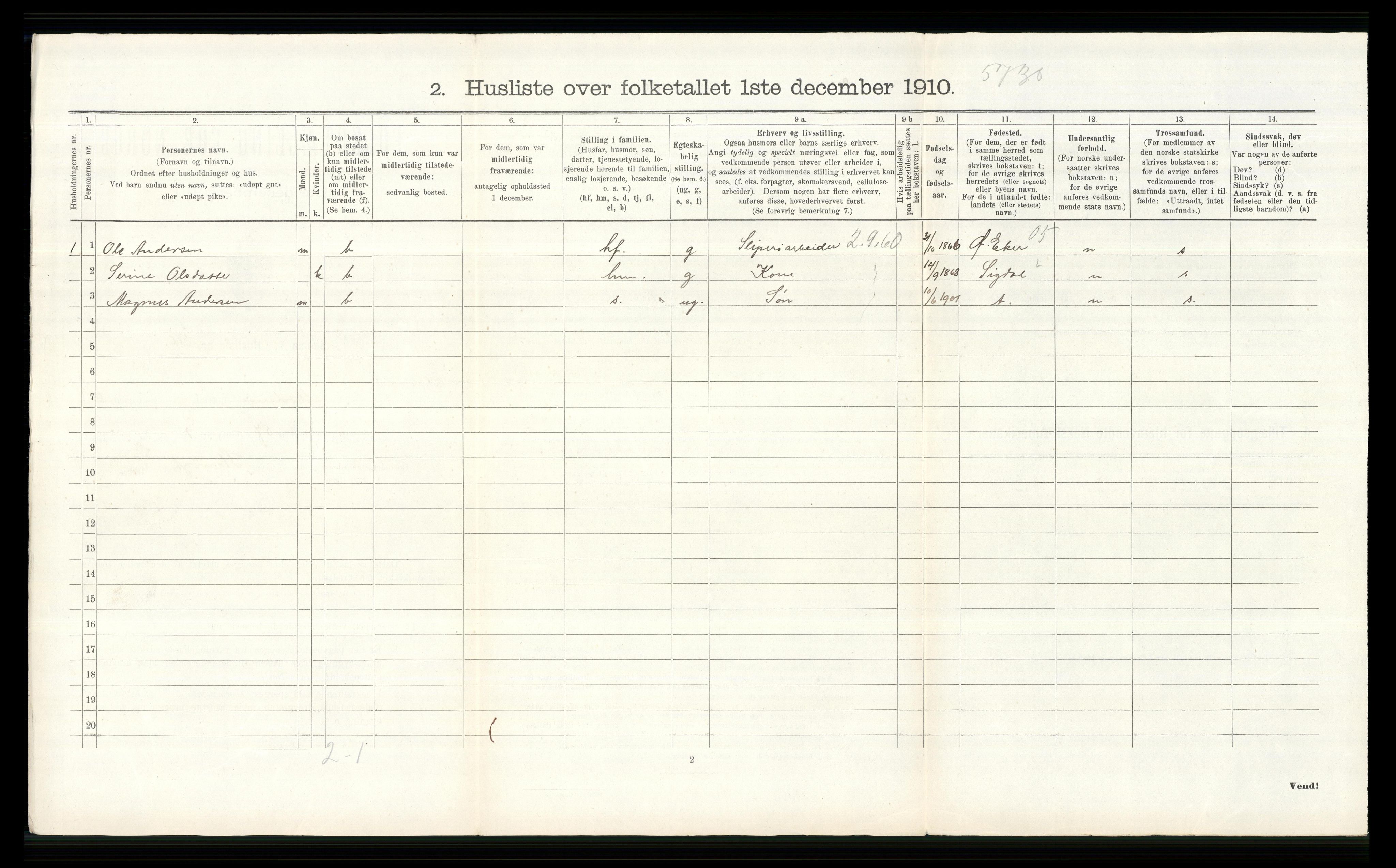 RA, Folketelling 1910 for 0623 Modum herred, 1910, s. 1993