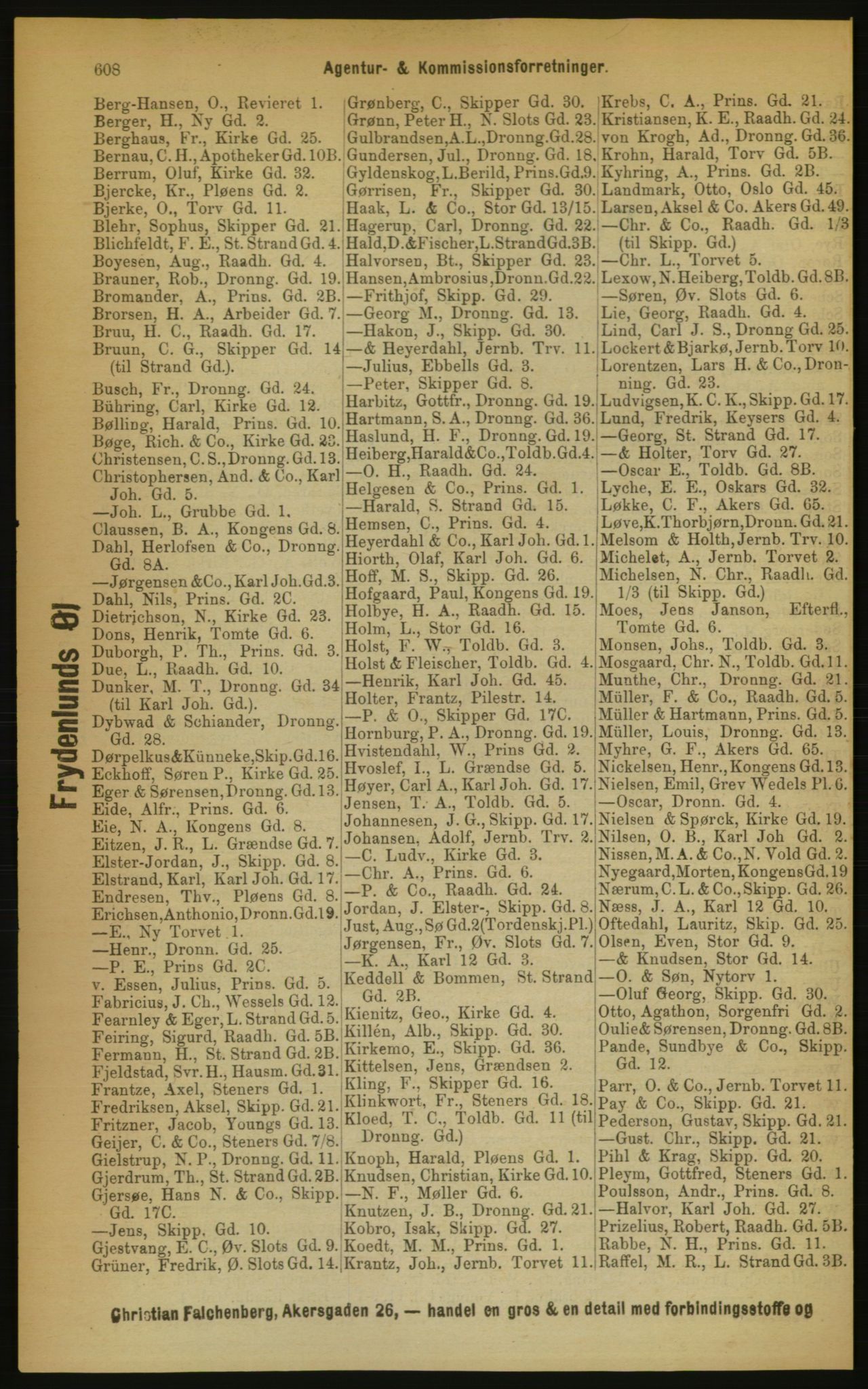 Kristiania/Oslo adressebok, PUBL/-, 1889, s. 608