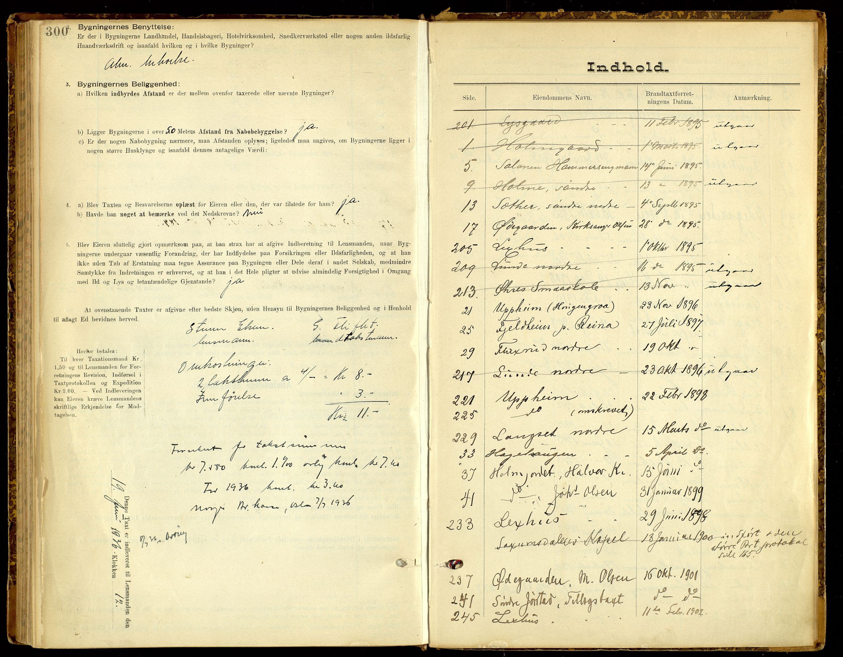 Norges Brannkasse, Fåberg, SAH/NBRANF-041/F/L0005: Branntakstprotokoll, 1895-1935, s. 300