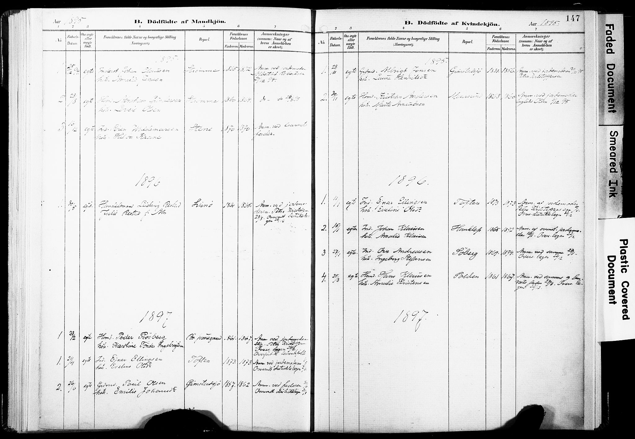 Ministerialprotokoller, klokkerbøker og fødselsregistre - Nordland, AV/SAT-A-1459/891/L1304: Ministerialbok nr. 891A09, 1895-1921, s. 147