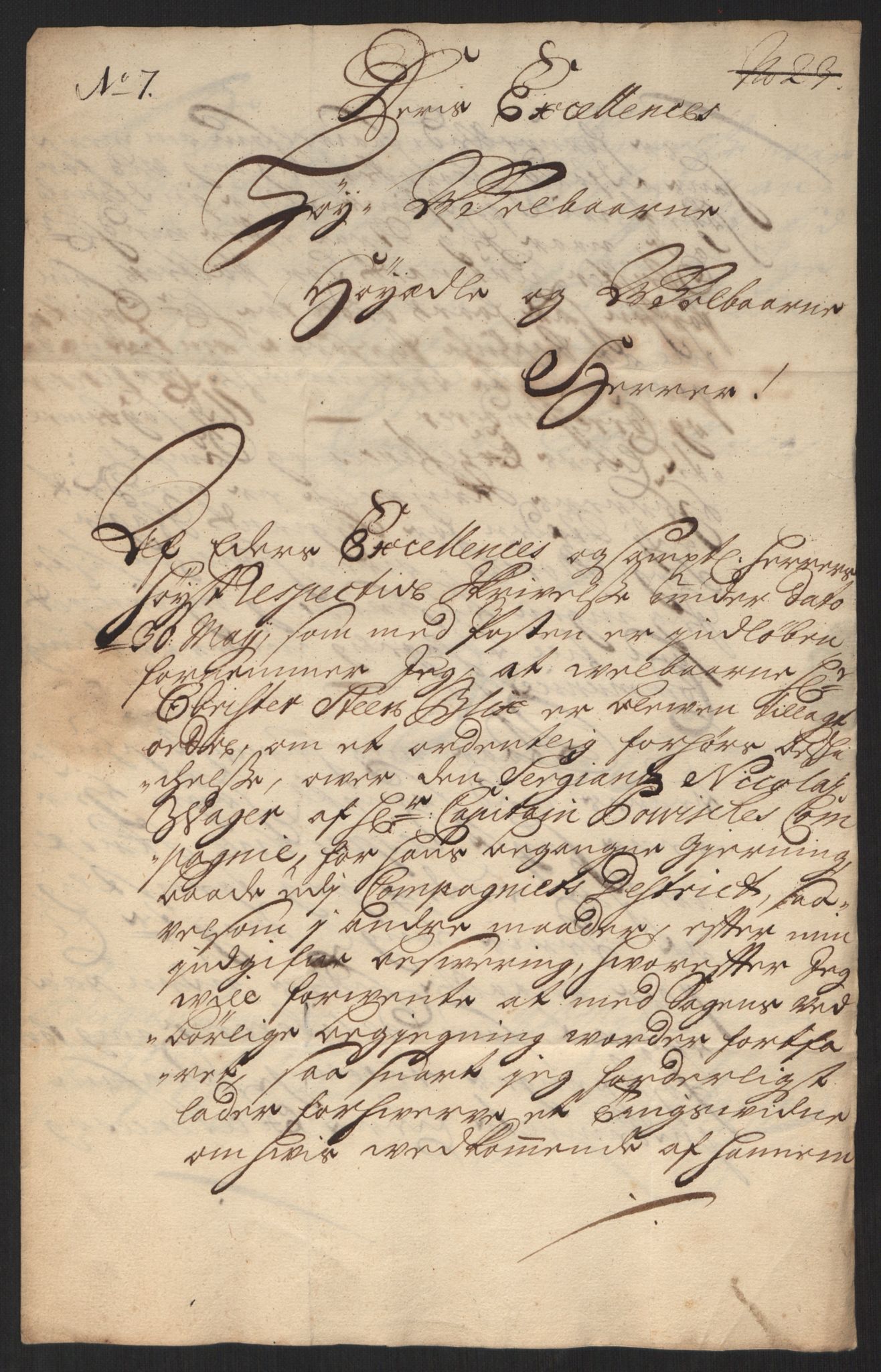 Kommanderende general (KG I) med Det norske krigsdirektorium, AV/RA-EA-5419/D/L0060: Stattholderens, stiftamtmenns og amtmenns brev, 1720-1730, s. 111