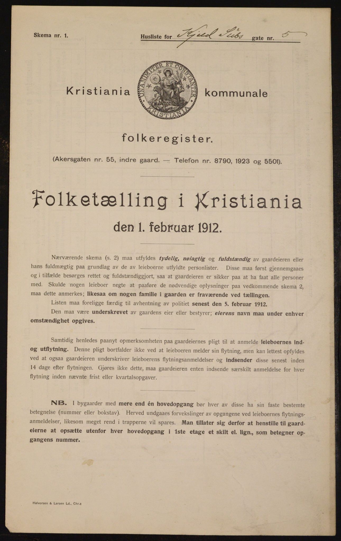 OBA, Kommunal folketelling 1.2.1912 for Kristiania, 1912, s. 51750