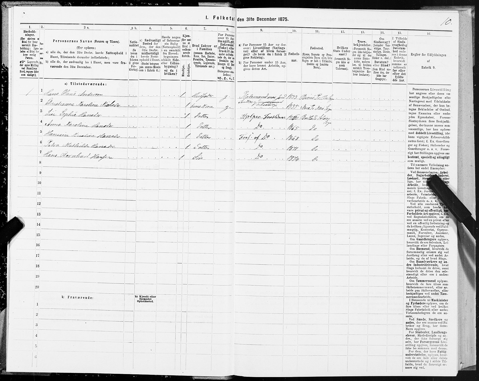 SAT, Folketelling 1875 for 1811P Bindal prestegjeld, 1875, s. 1010