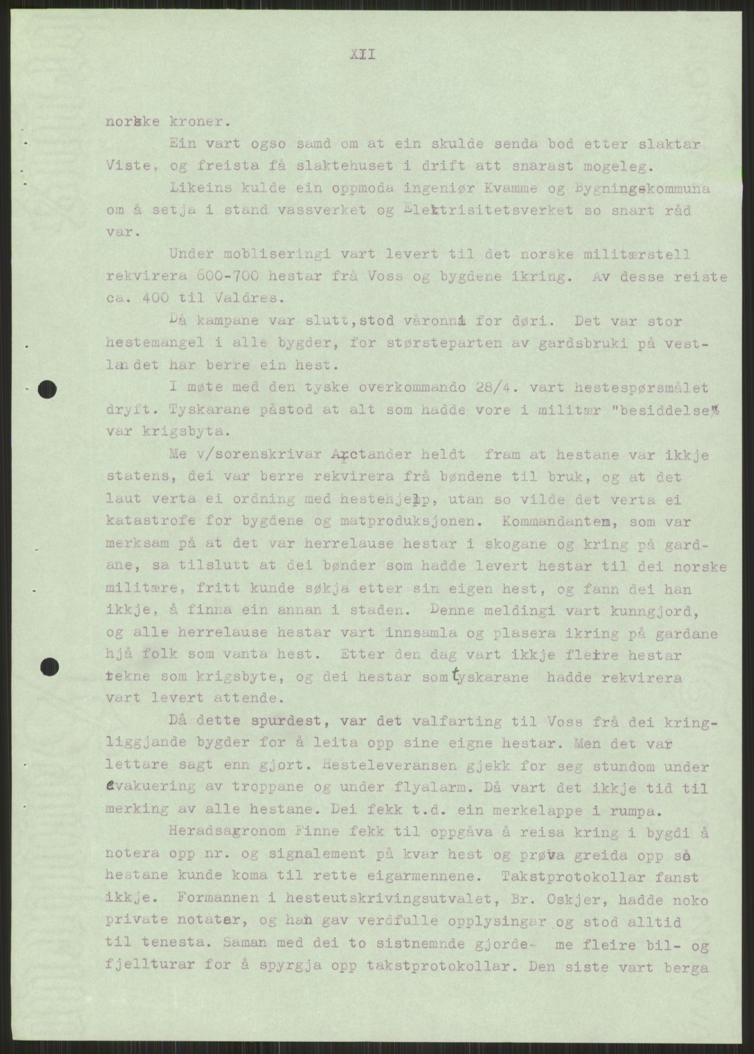 Forsvaret, Forsvarets krigshistoriske avdeling, RA/RAFA-2017/Y/Ya/L0015: II-C-11-31 - Fylkesmenn.  Rapporter om krigsbegivenhetene 1940., 1940, s. 450