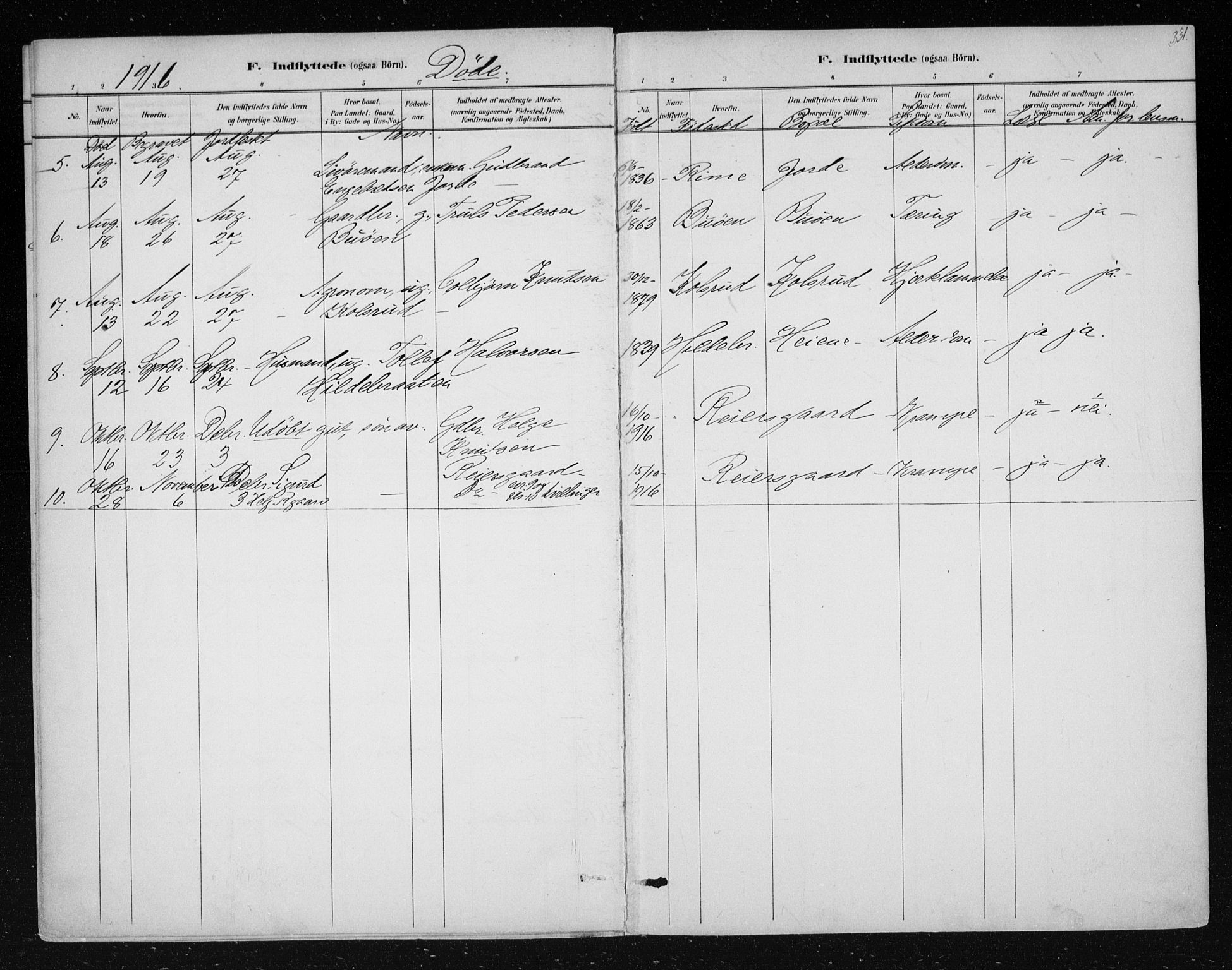 Nes kirkebøker, AV/SAKO-A-236/F/Fa/L0012: Ministerialbok nr. 12, 1881-1917, s. 331