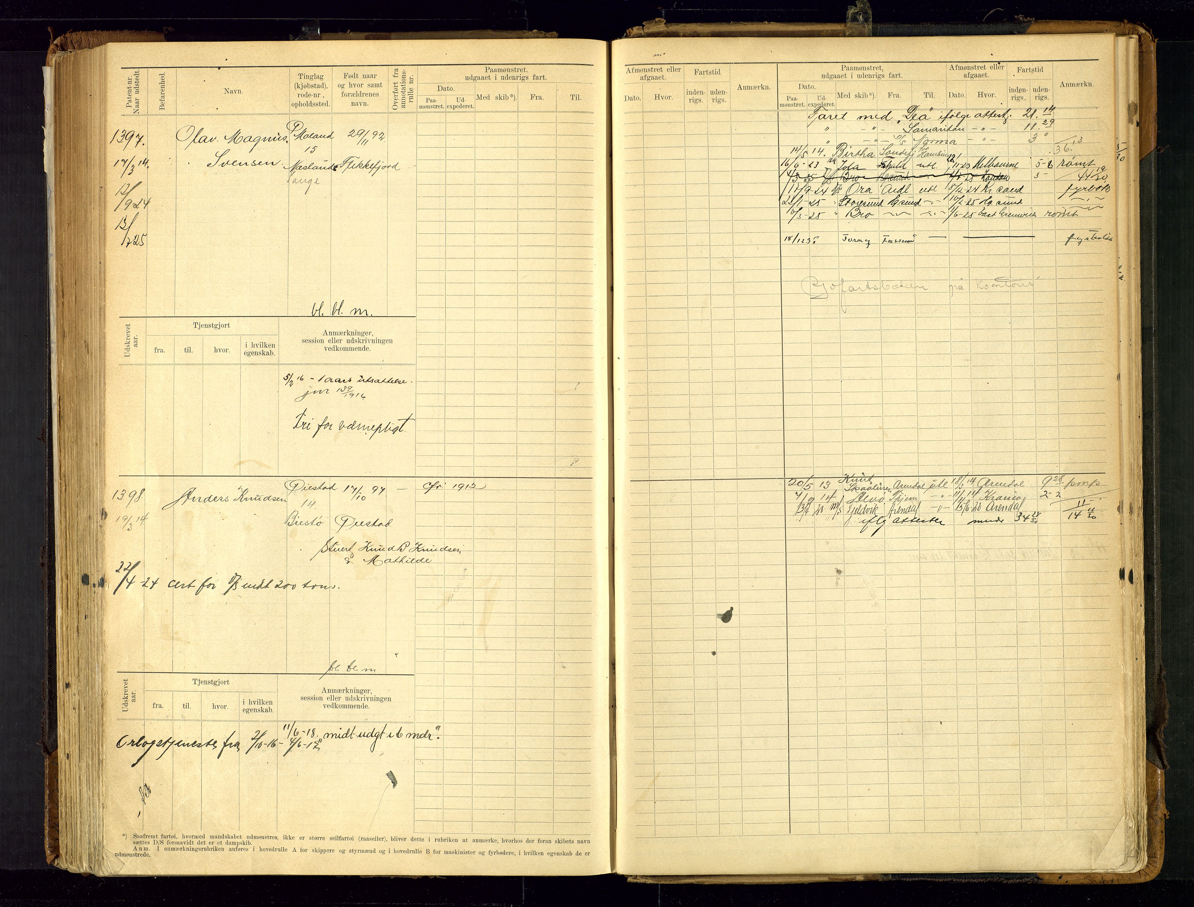 Arendal mønstringskrets, AV/SAK-2031-0012/F/Fb/L0021: Hovedrulle A nr 969-1465, S-19, 1910-1914, s. 219