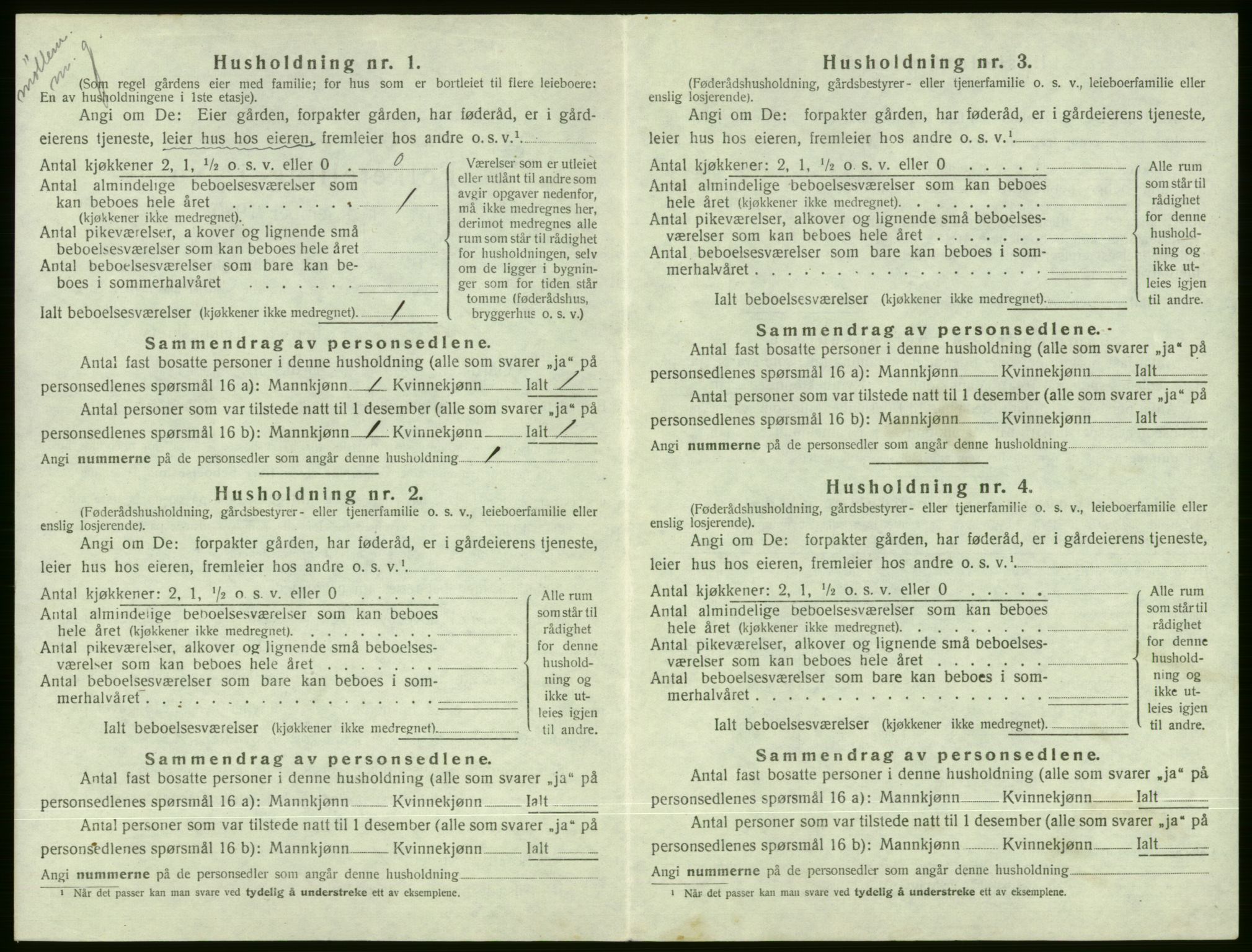 SAB, Folketelling 1920 for 1235 Voss herred, 1920, s. 848