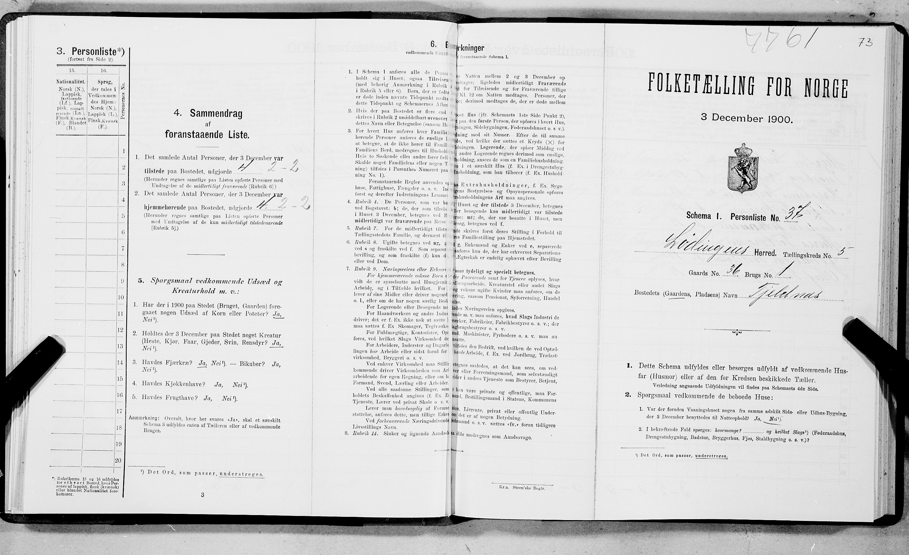 SAT, Folketelling 1900 for 1851 Lødingen herred, 1900, s. 551