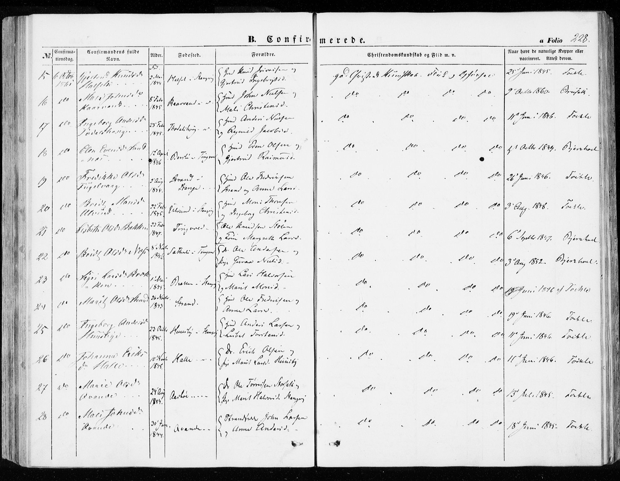 Ministerialprotokoller, klokkerbøker og fødselsregistre - Møre og Romsdal, AV/SAT-A-1454/592/L1026: Ministerialbok nr. 592A04, 1849-1867, s. 228