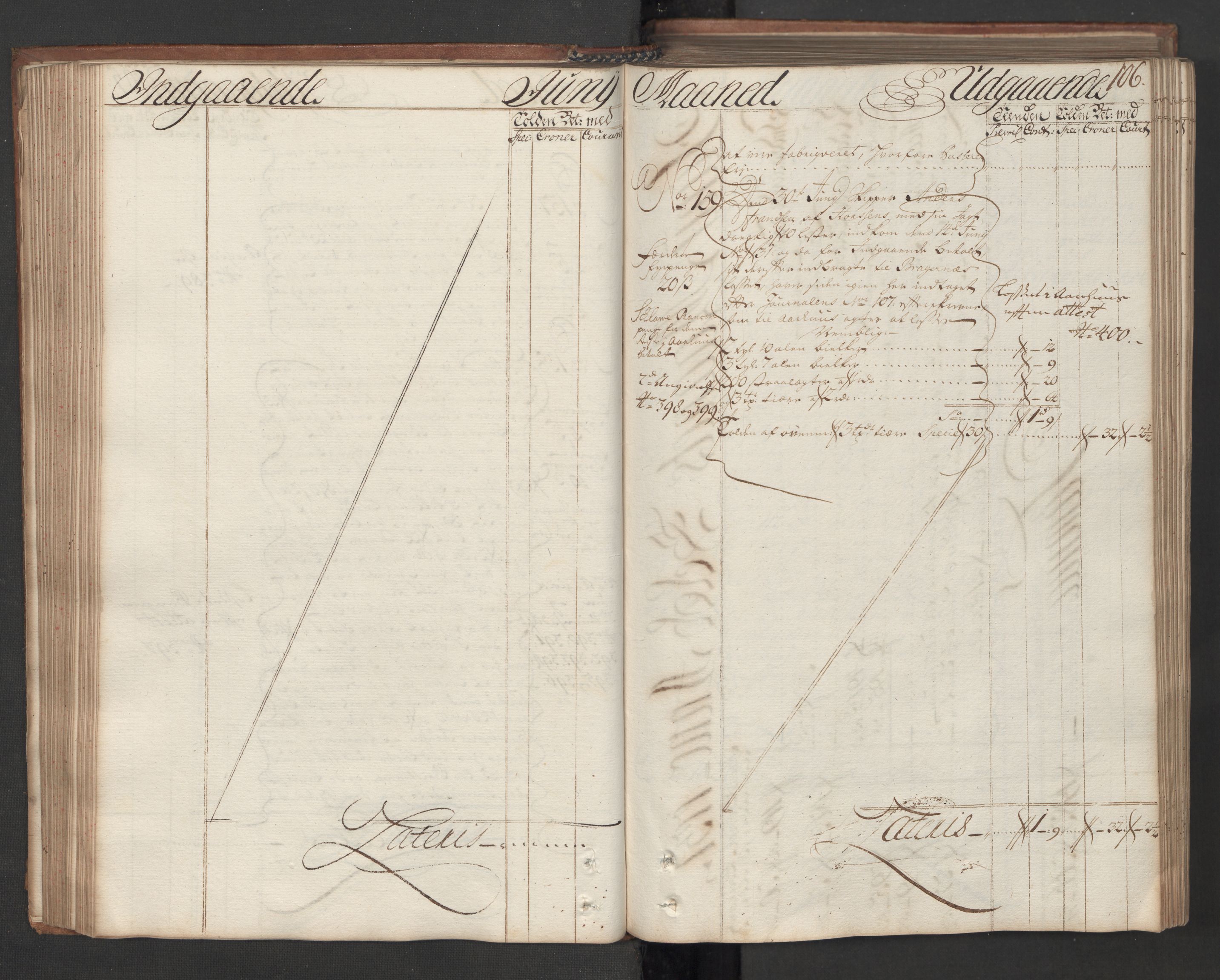 Generaltollkammeret, tollregnskaper, AV/RA-EA-5490/R08/L0009/0001: Tollregnskaper Drammen / Hovedtollbok, 1731, s. 105b-106a