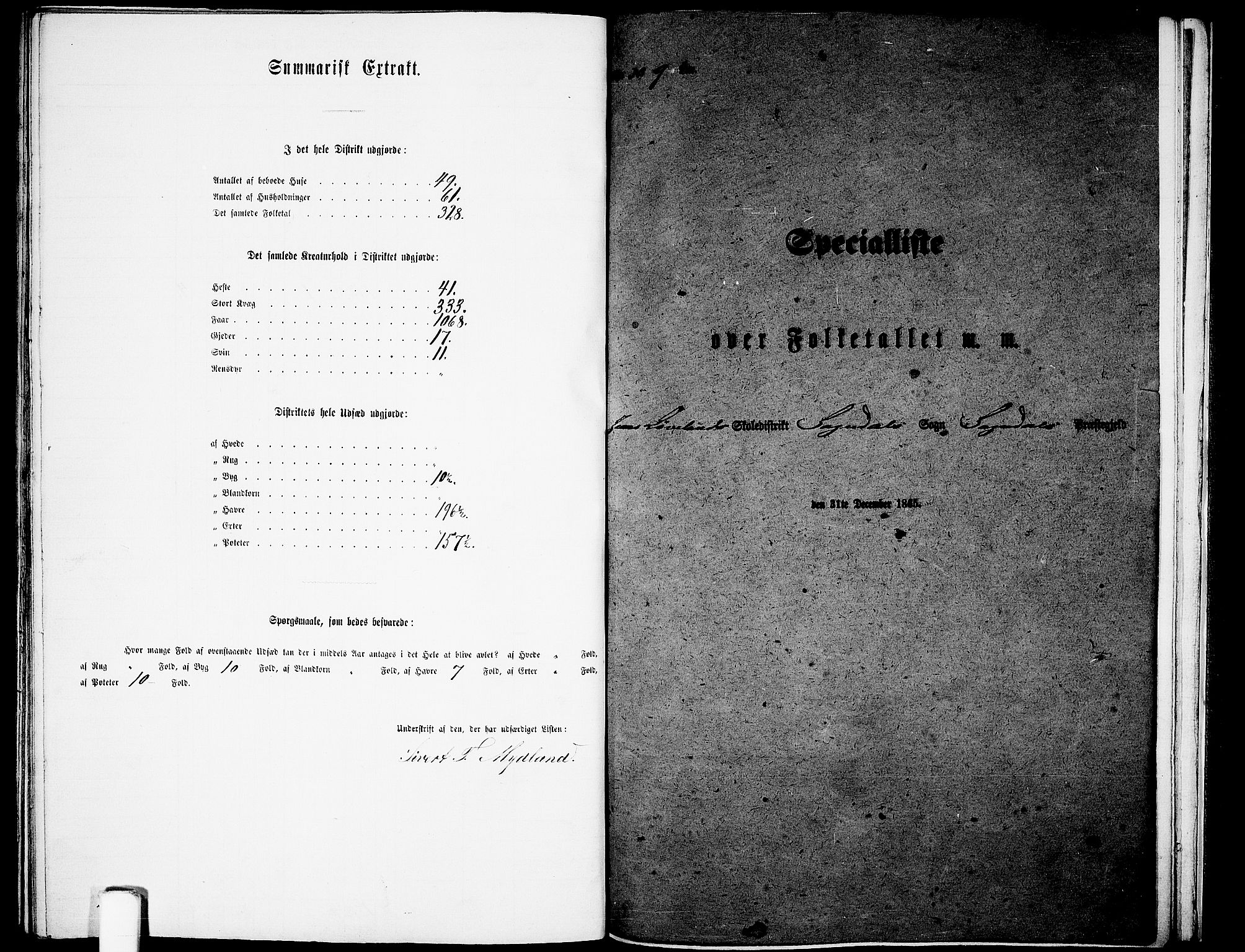 RA, Folketelling 1865 for 1111P Sokndal prestegjeld, 1865, s. 111