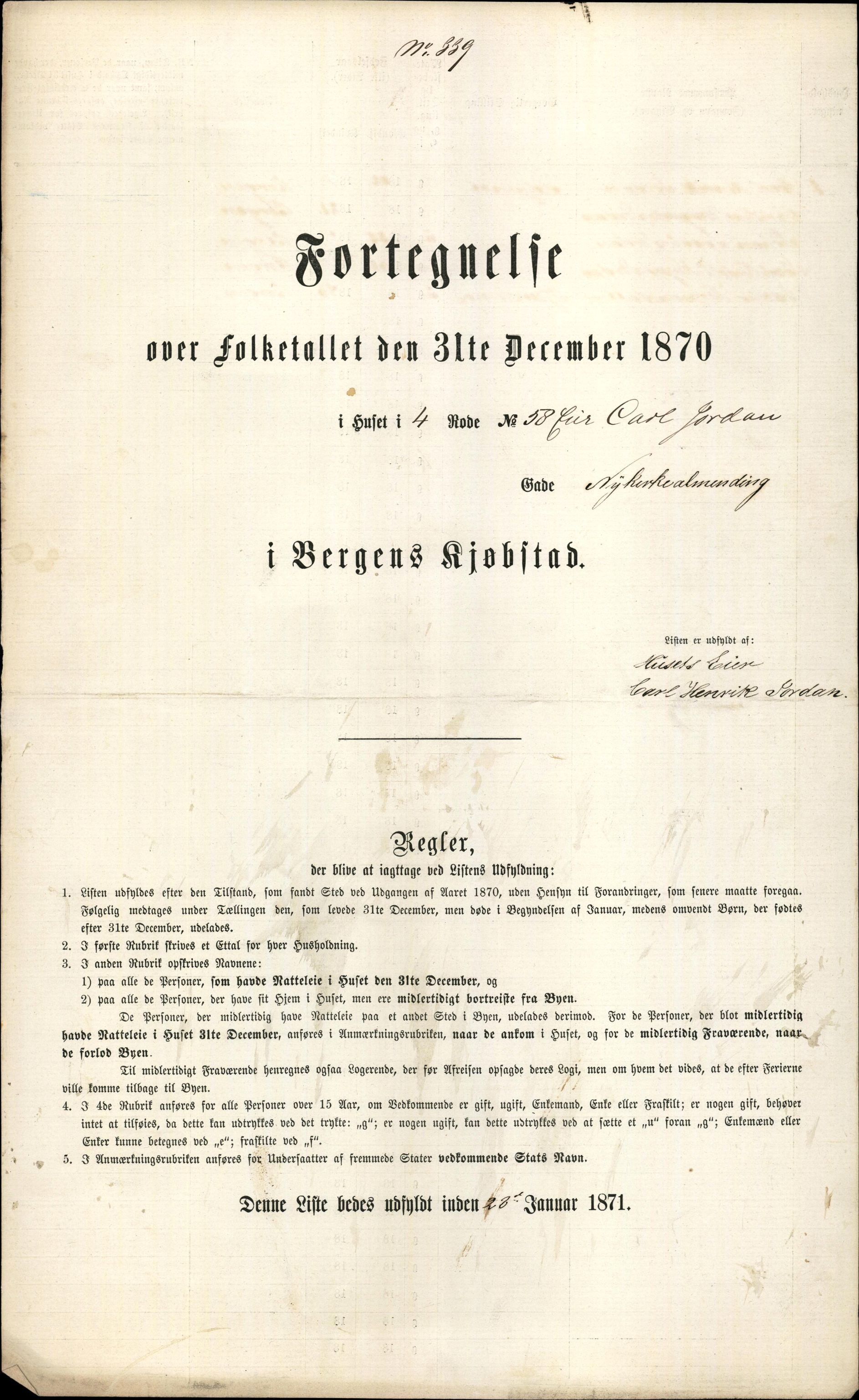 RA, Folketelling 1870 for 1301 Bergen kjøpstad, 1870