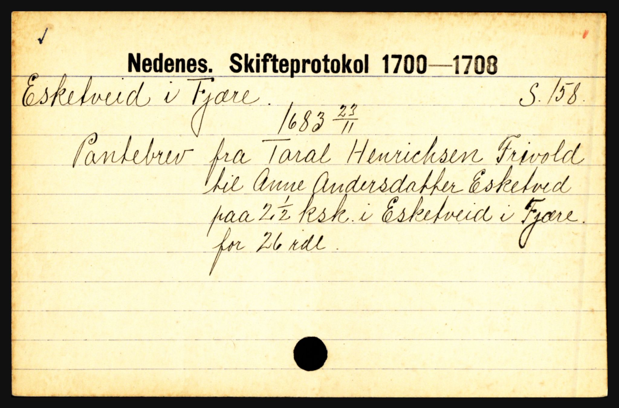 Nedenes sorenskriveri før 1824, AV/SAK-1221-0007/H, s. 6293