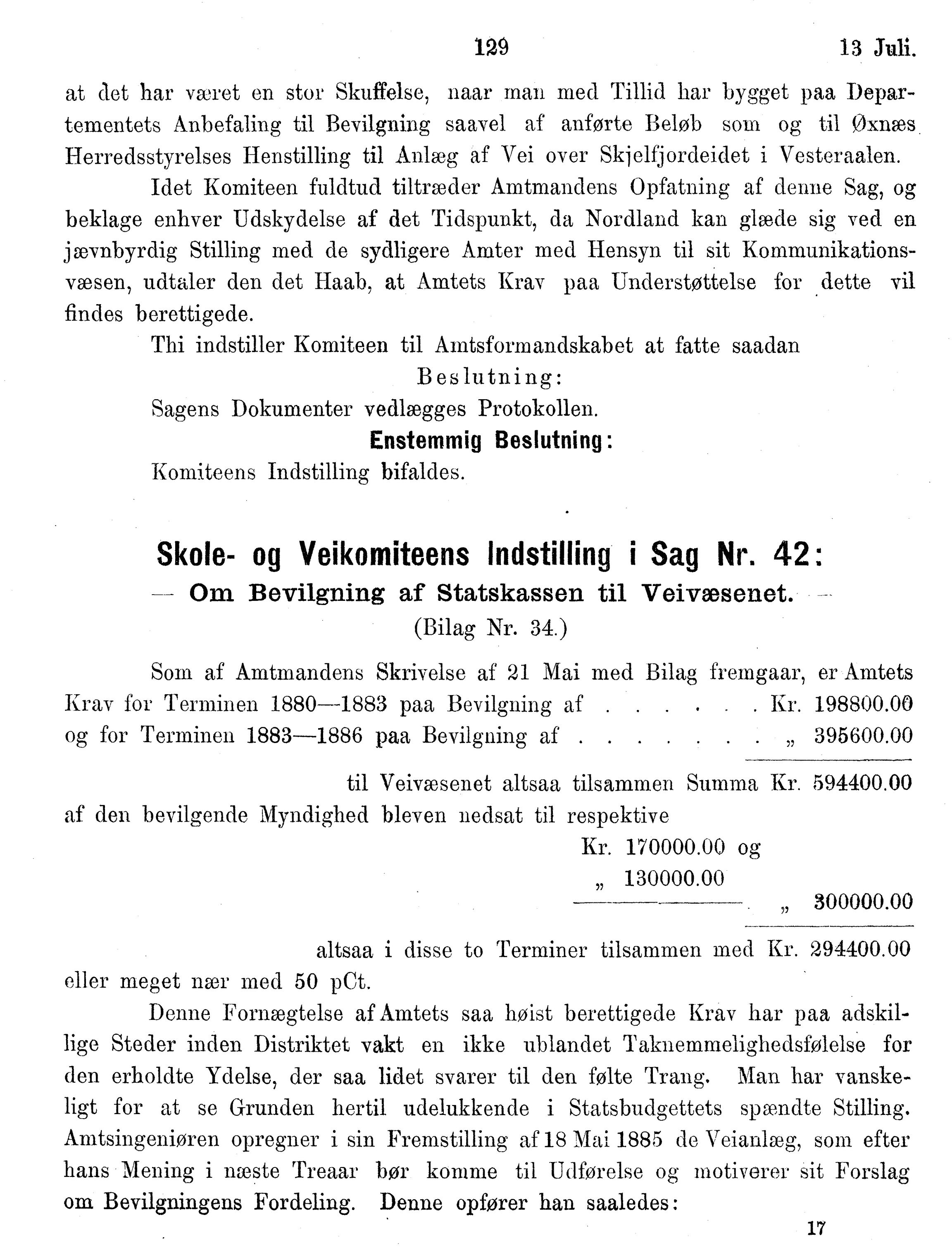 Nordland Fylkeskommune. Fylkestinget, AIN/NFK-17/176/A/Ac/L0014: Fylkestingsforhandlinger 1881-1885, 1881-1885