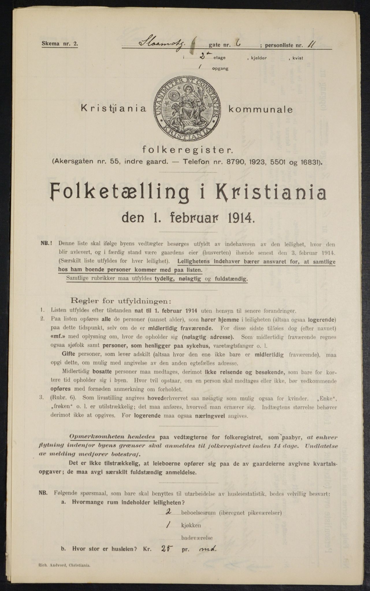 OBA, Kommunal folketelling 1.2.1914 for Kristiania, 1914, s. 96797