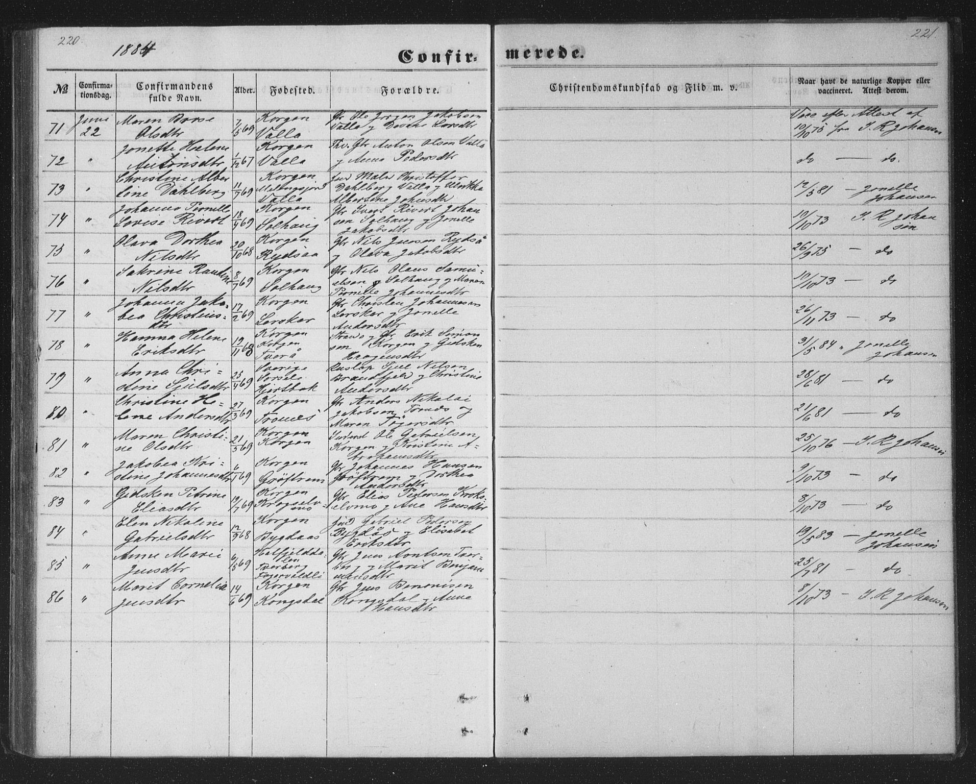 Ministerialprotokoller, klokkerbøker og fødselsregistre - Nordland, AV/SAT-A-1459/825/L0366: Klokkerbok nr. 825C03, 1858-1884, s. 220-221