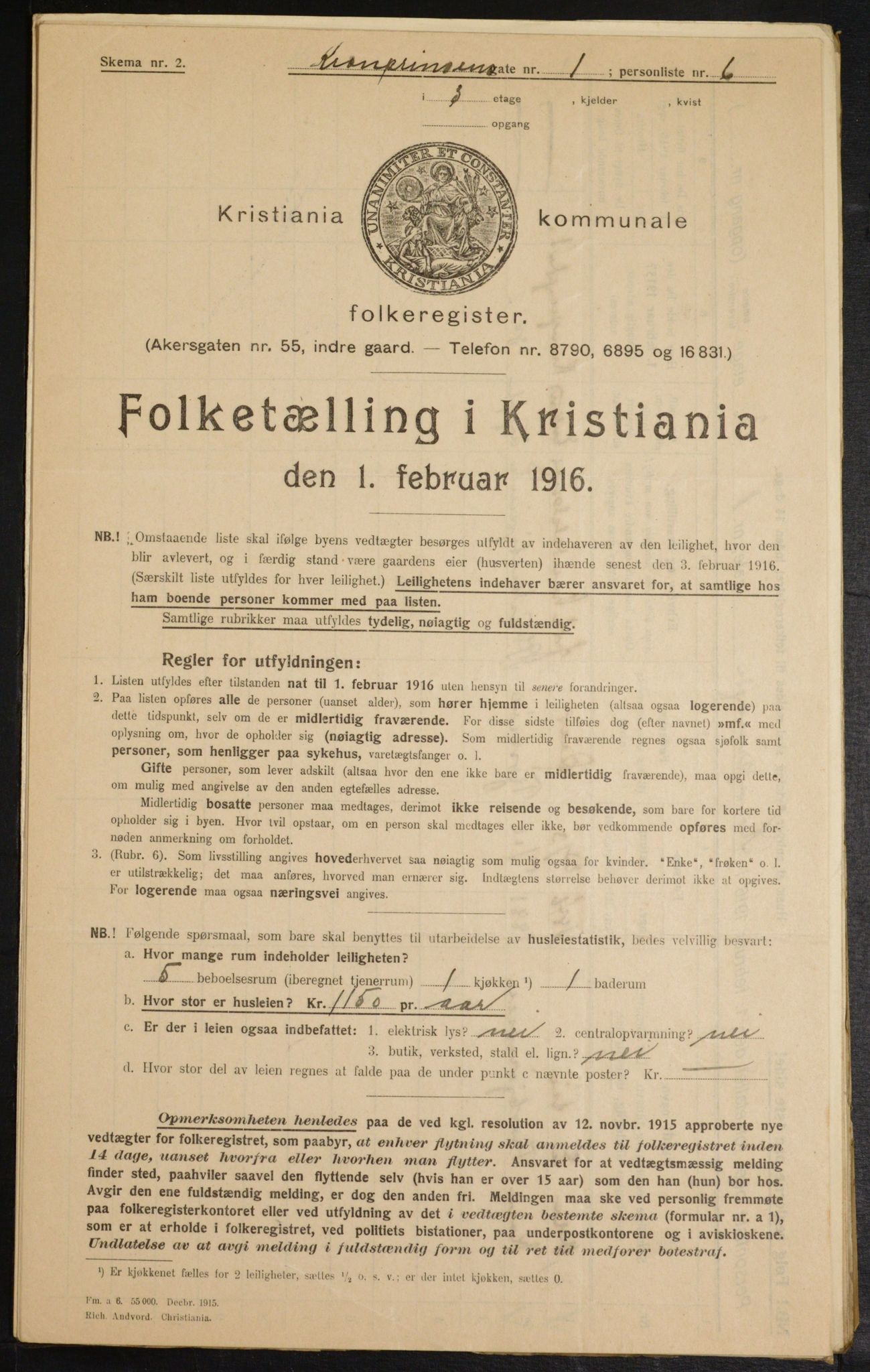 OBA, Kommunal folketelling 1.2.1916 for Kristiania, 1916, s. 55671