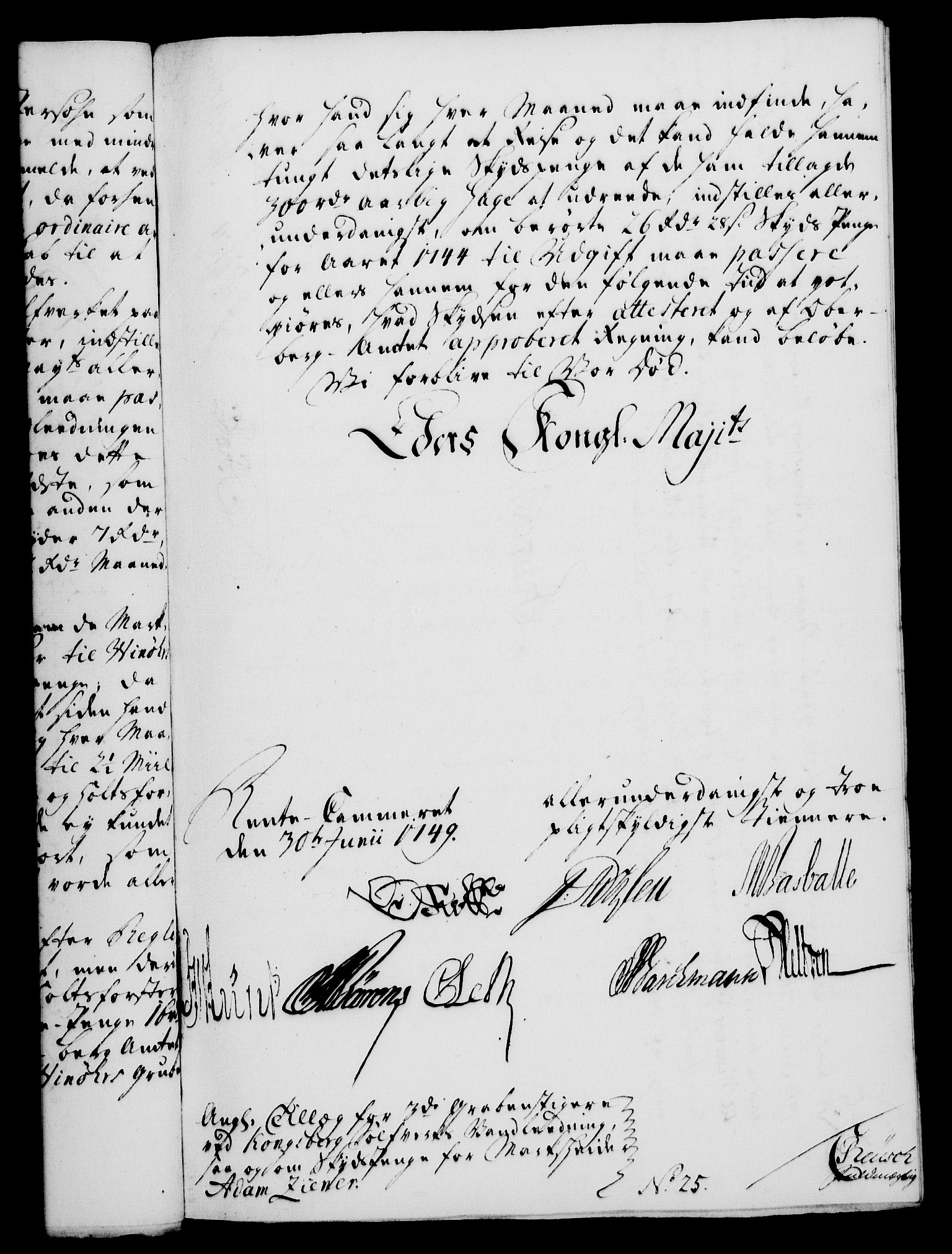 Rentekammeret, Kammerkanselliet, RA/EA-3111/G/Gf/Gfa/L0031: Norsk relasjons- og resolusjonsprotokoll (merket RK 52.31), 1749, s. 381