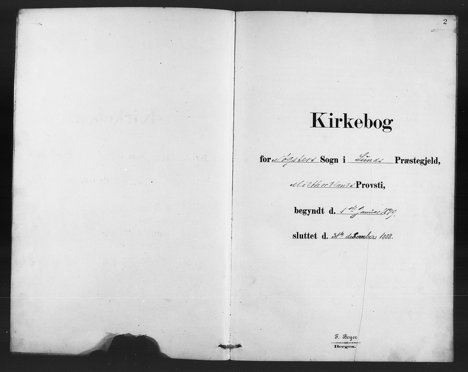 Austevoll Sokneprestembete, SAB/A-74201/H/Hab: Klokkerbok nr. B 3, 1879-1888, s. 2