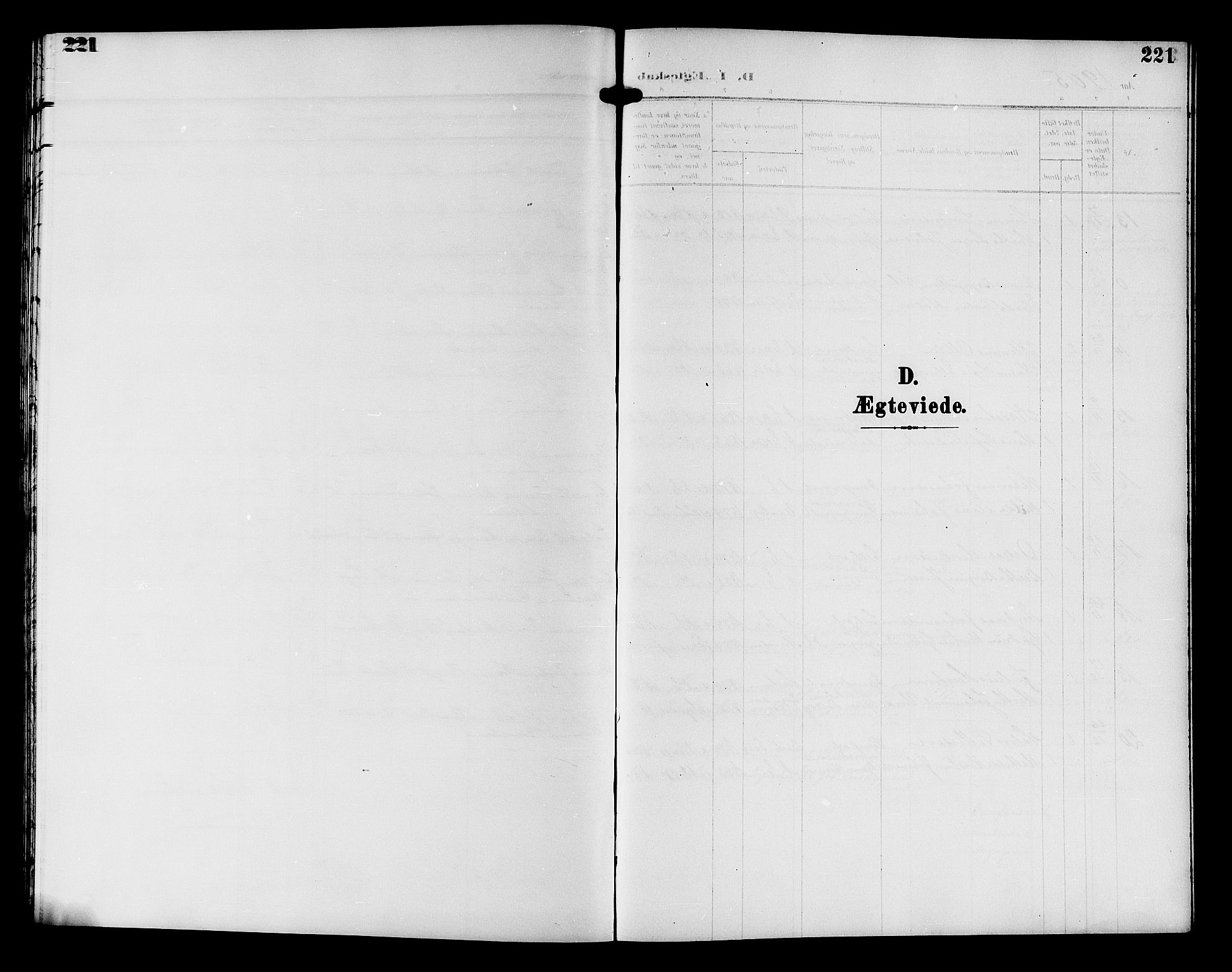 Nedre Eiker kirkebøker, SAKO/A-612/G/Ga/L0004: Klokkerbok nr. 4, 1905-1912, s. 221