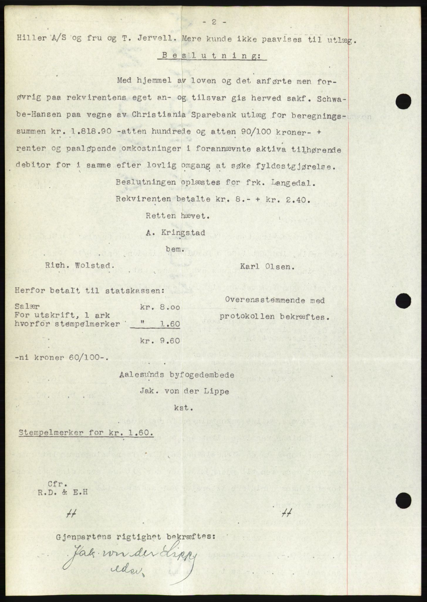 Ålesund byfogd, AV/SAT-A-4384: Pantebok nr. 22, 1927-1927, Tingl.dato: 19.07.1927