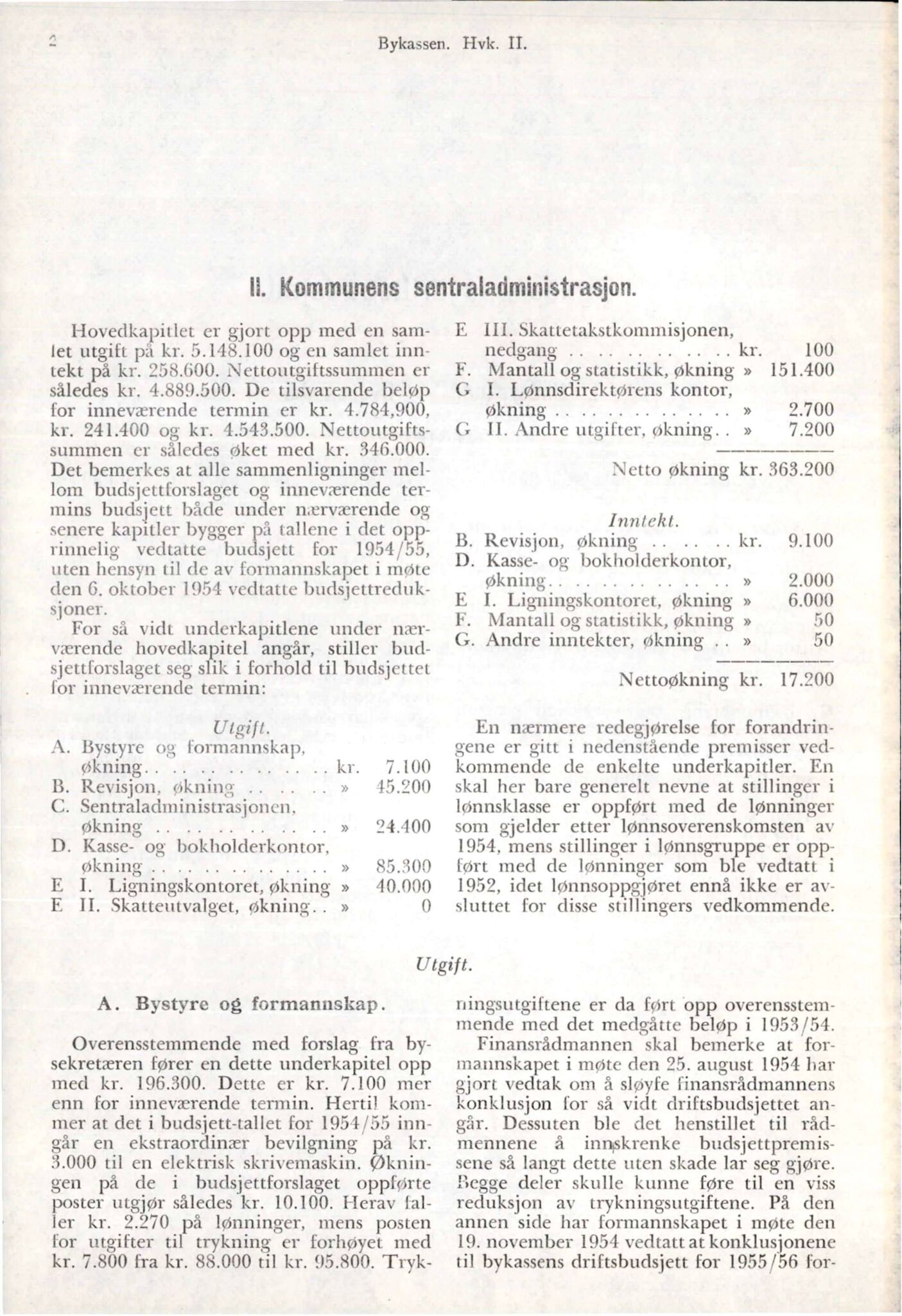 Bergen kommune. Formannskapet, BBA/A-0003/Ad/L0171: Bergens Kommuneforhandlinger, bind II, 1955