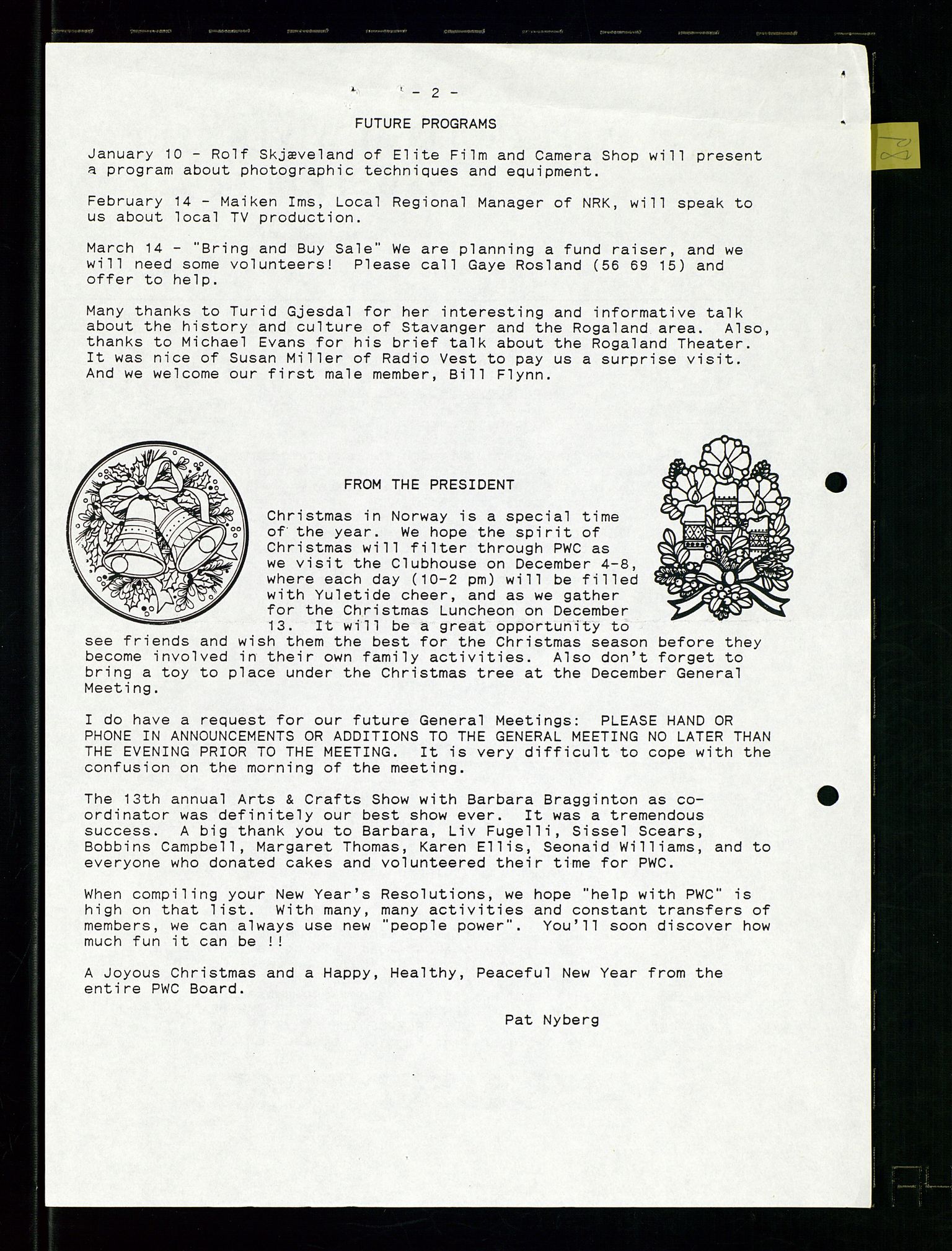 PA 1547 - Petroleum Wives Club, AV/SAST-A-101974/X/Xa/L0003: Newsletter, 1988-1994