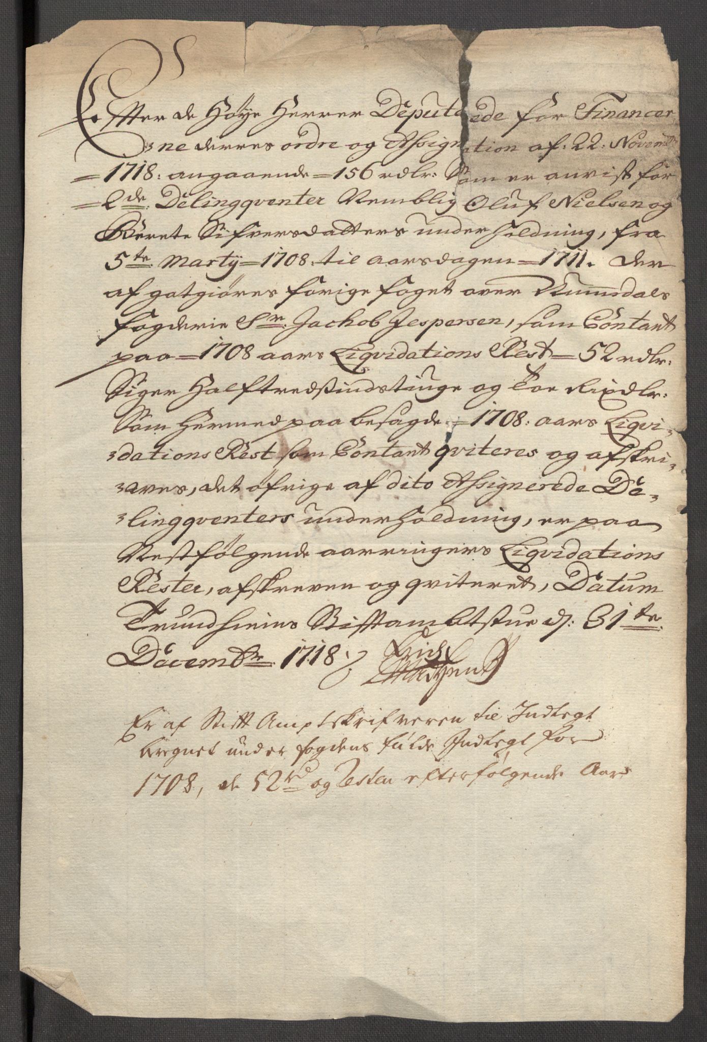 Rentekammeret inntil 1814, Reviderte regnskaper, Fogderegnskap, AV/RA-EA-4092/R64/L4430: Fogderegnskap Namdal, 1707-1708, s. 438