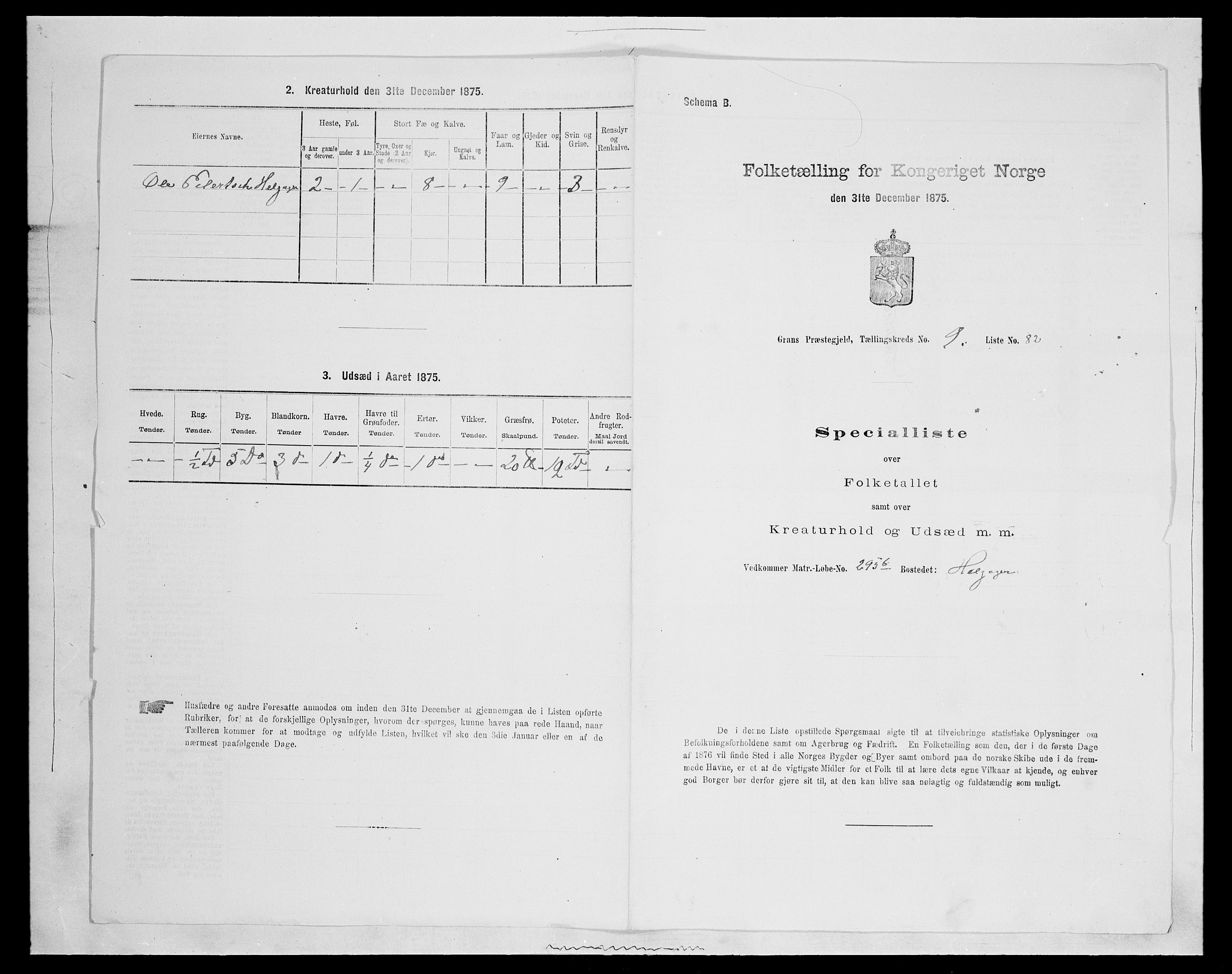 SAH, Folketelling 1875 for 0534P Gran prestegjeld, 1875, s. 1862