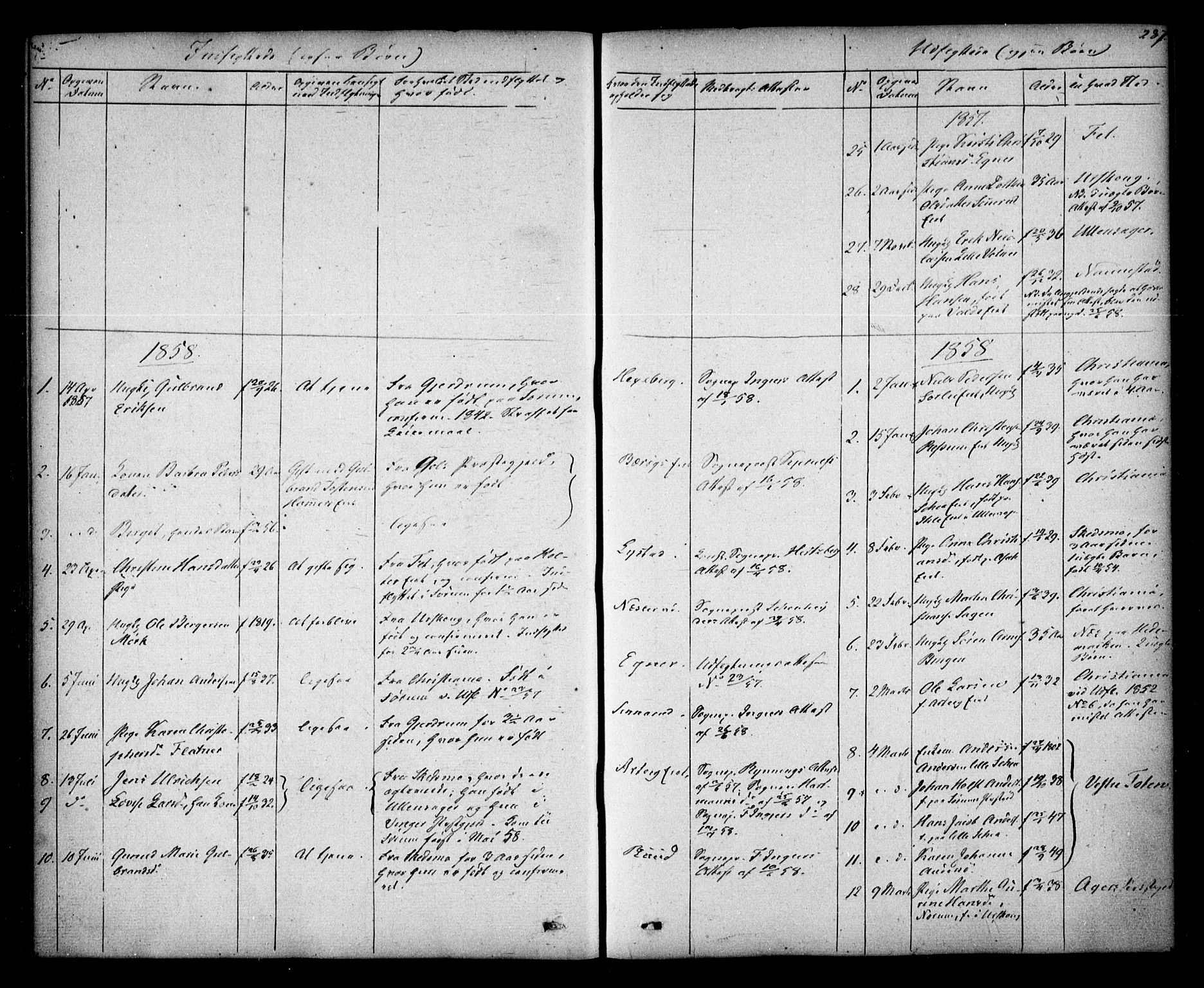 Sørum prestekontor Kirkebøker, SAO/A-10303/F/Fa/L0005: Ministerialbok nr. I 5, 1846-1863, s. 287