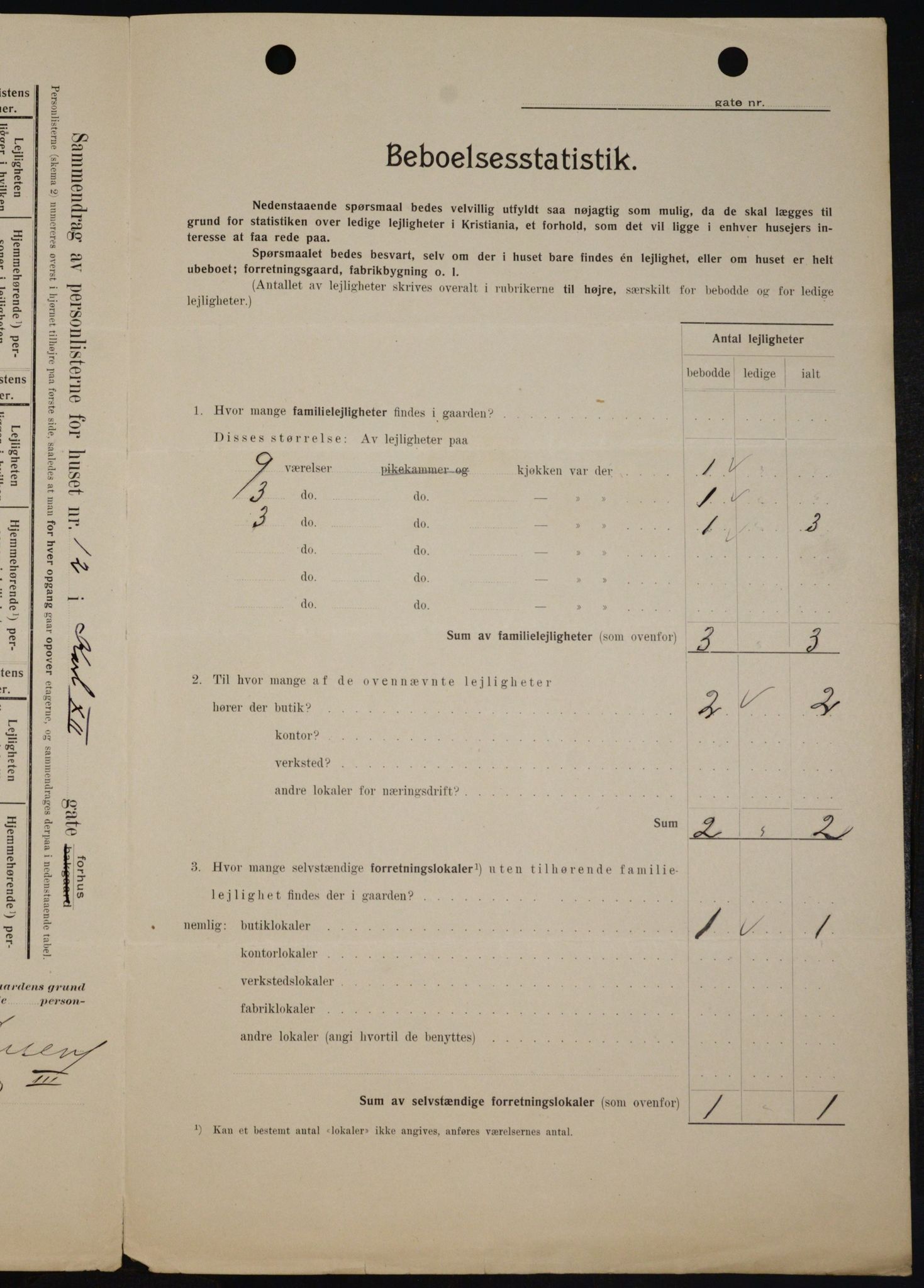 OBA, Kommunal folketelling 1.2.1909 for Kristiania kjøpstad, 1909, s. 44072