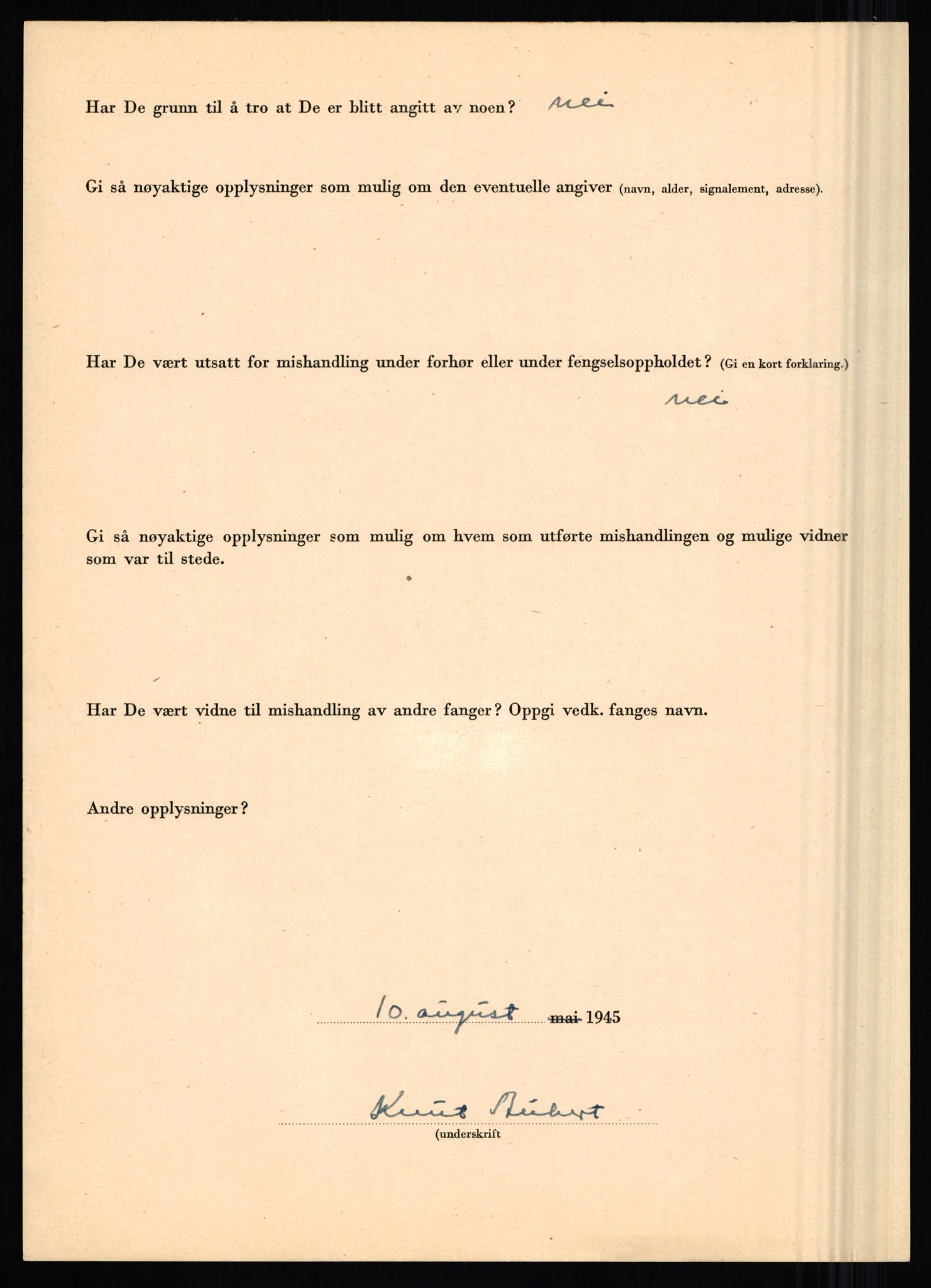 Rikspolitisjefen, AV/RA-S-1560/L/L0001: Abelseth, Rudolf - Berentsen, Odd, 1940-1945, s. 952
