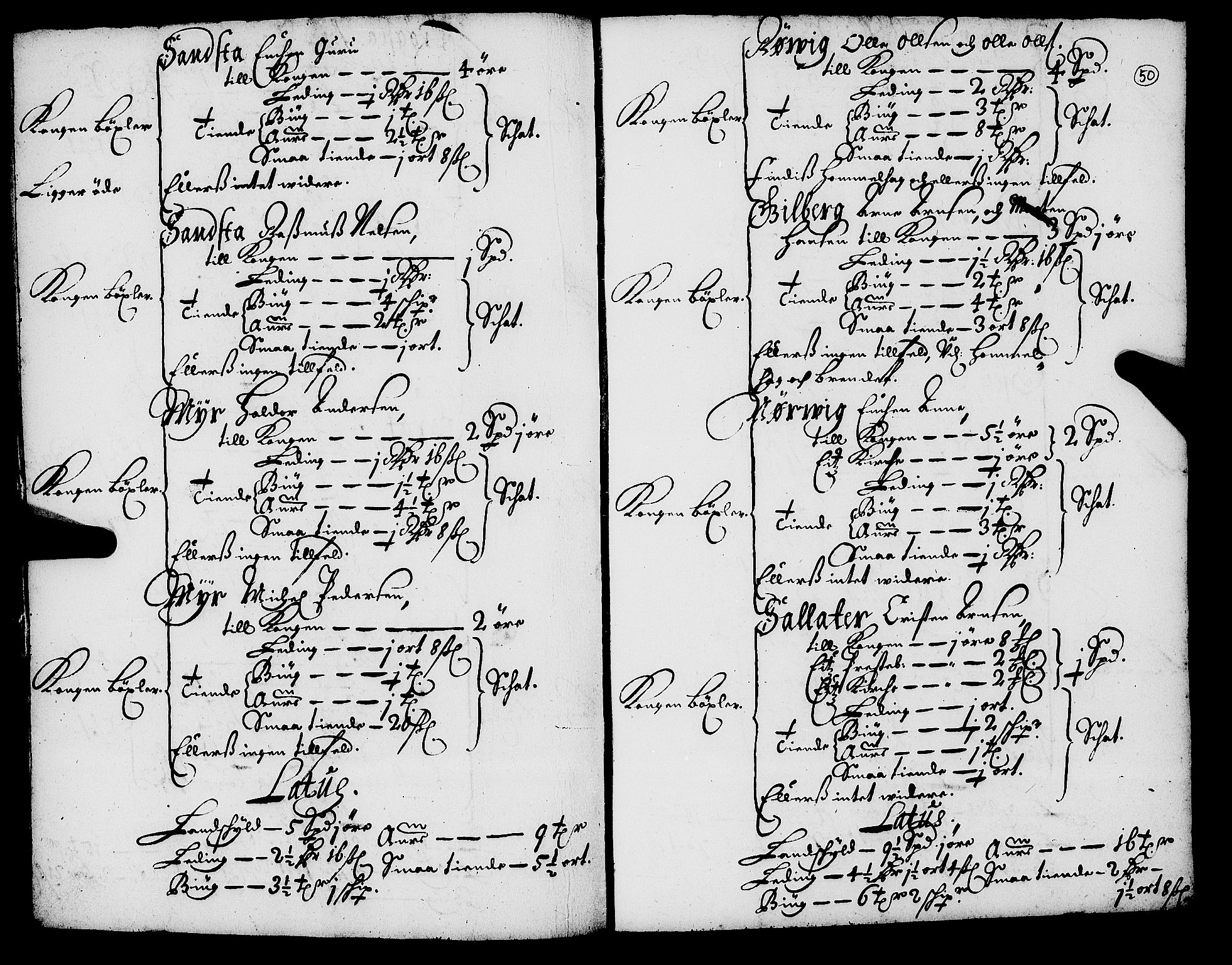 Rentekammeret inntil 1814, Realistisk ordnet avdeling, AV/RA-EA-4070/N/Nb/Nba/L0055: Inderøy len, 1668, s. 49b-50a