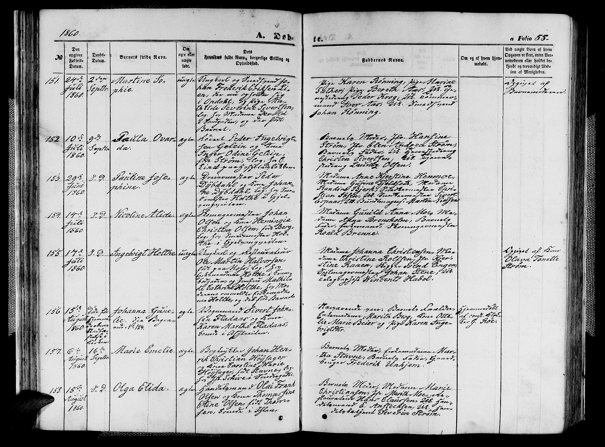 Ministerialprotokoller, klokkerbøker og fødselsregistre - Sør-Trøndelag, AV/SAT-A-1456/602/L0139: Klokkerbok nr. 602C07, 1859-1864, s. 55