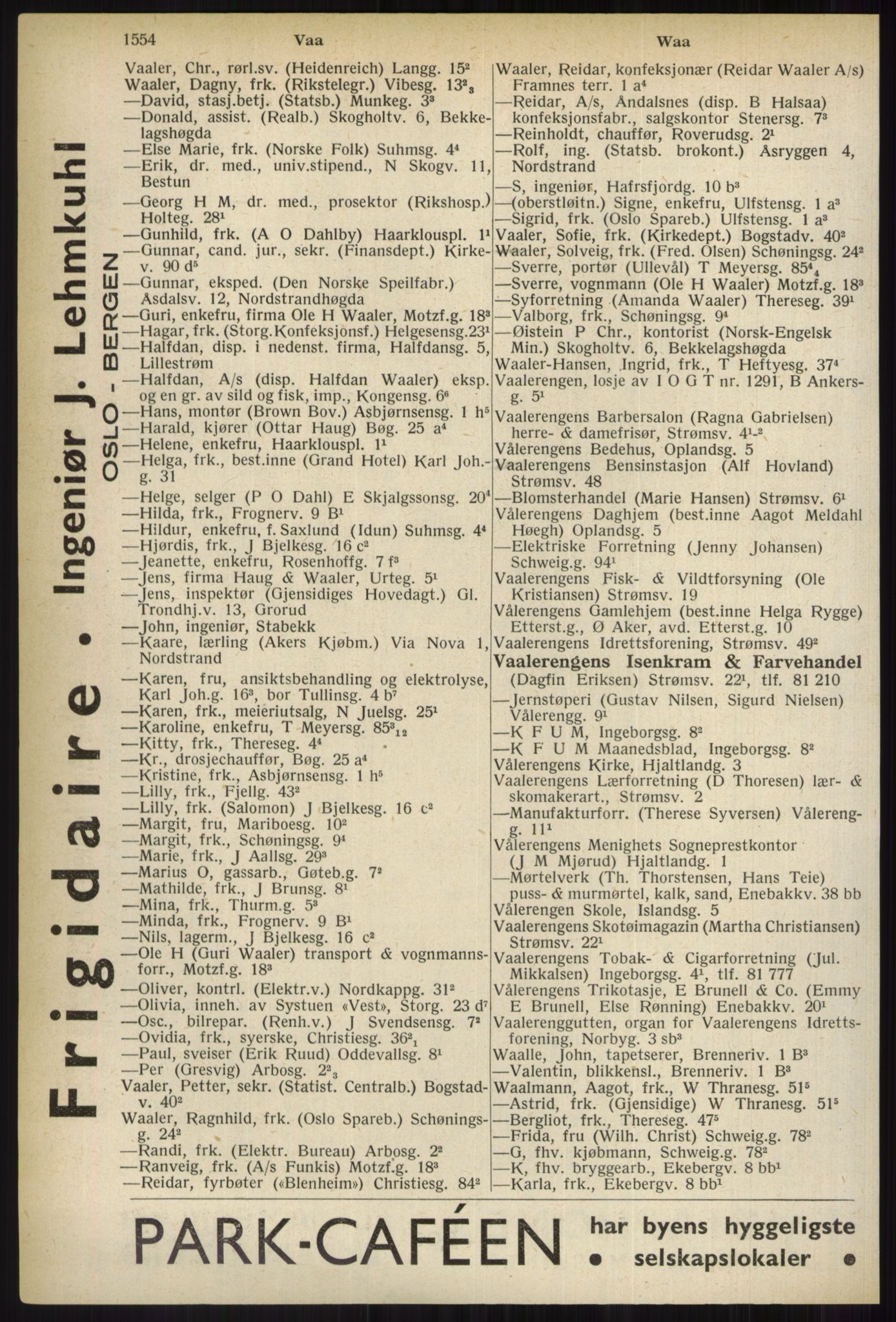 Kristiania/Oslo adressebok, PUBL/-, 1937, s. 1554