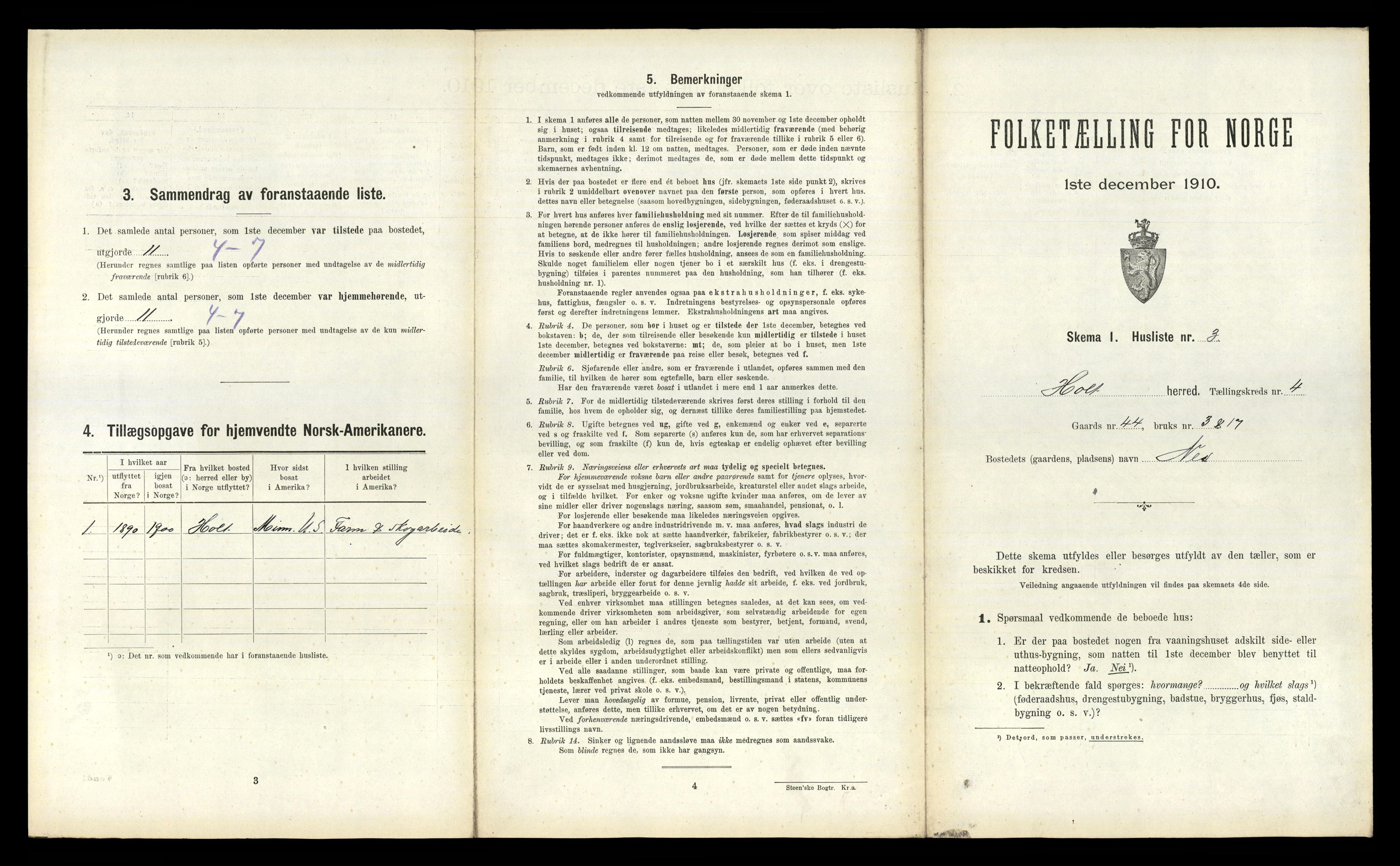 RA, Folketelling 1910 for 0914 Holt herred, 1910, s. 408