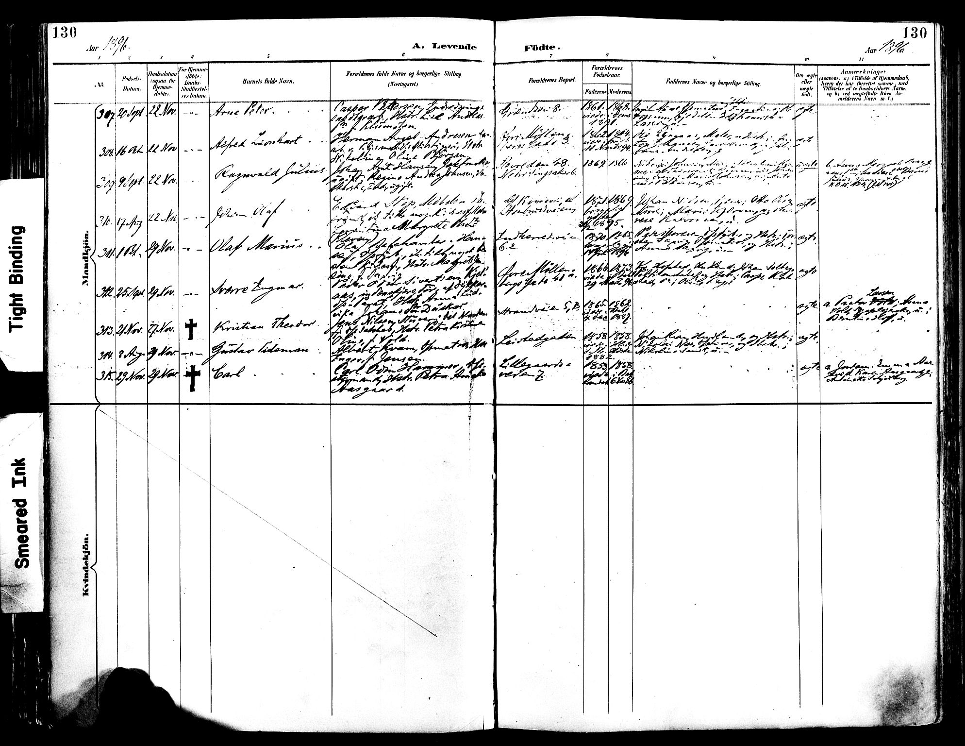Ministerialprotokoller, klokkerbøker og fødselsregistre - Sør-Trøndelag, SAT/A-1456/604/L0197: Ministerialbok nr. 604A18, 1893-1900, s. 130
