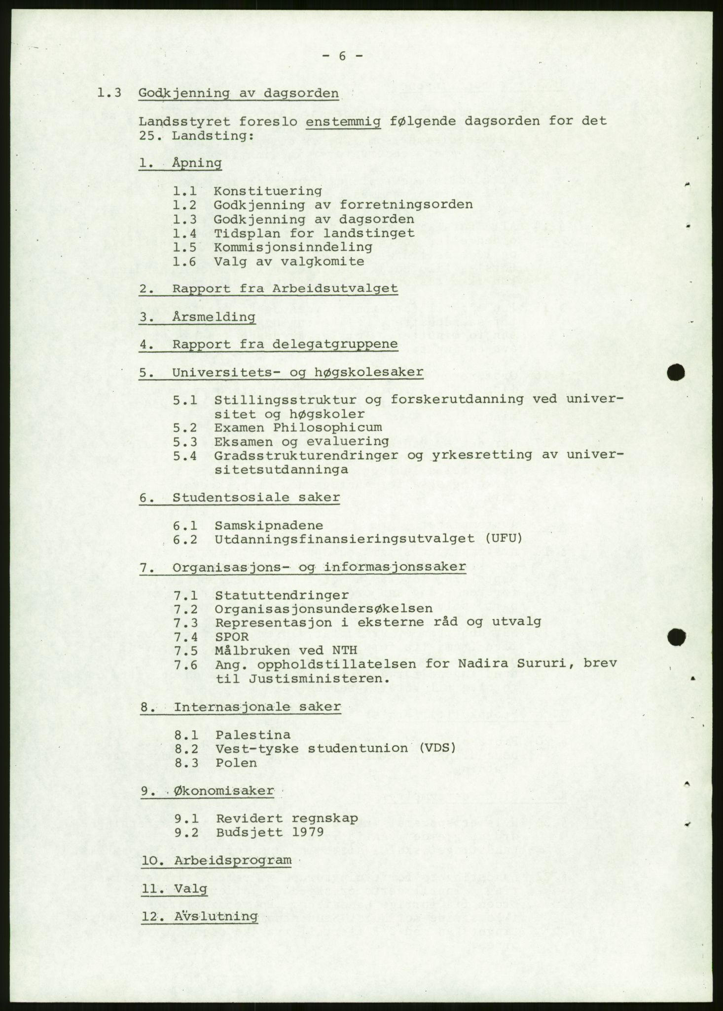 Norsk Studentunion, AV/RA-PA-0794/Fg/L0067: Landstinget, 1968-1979