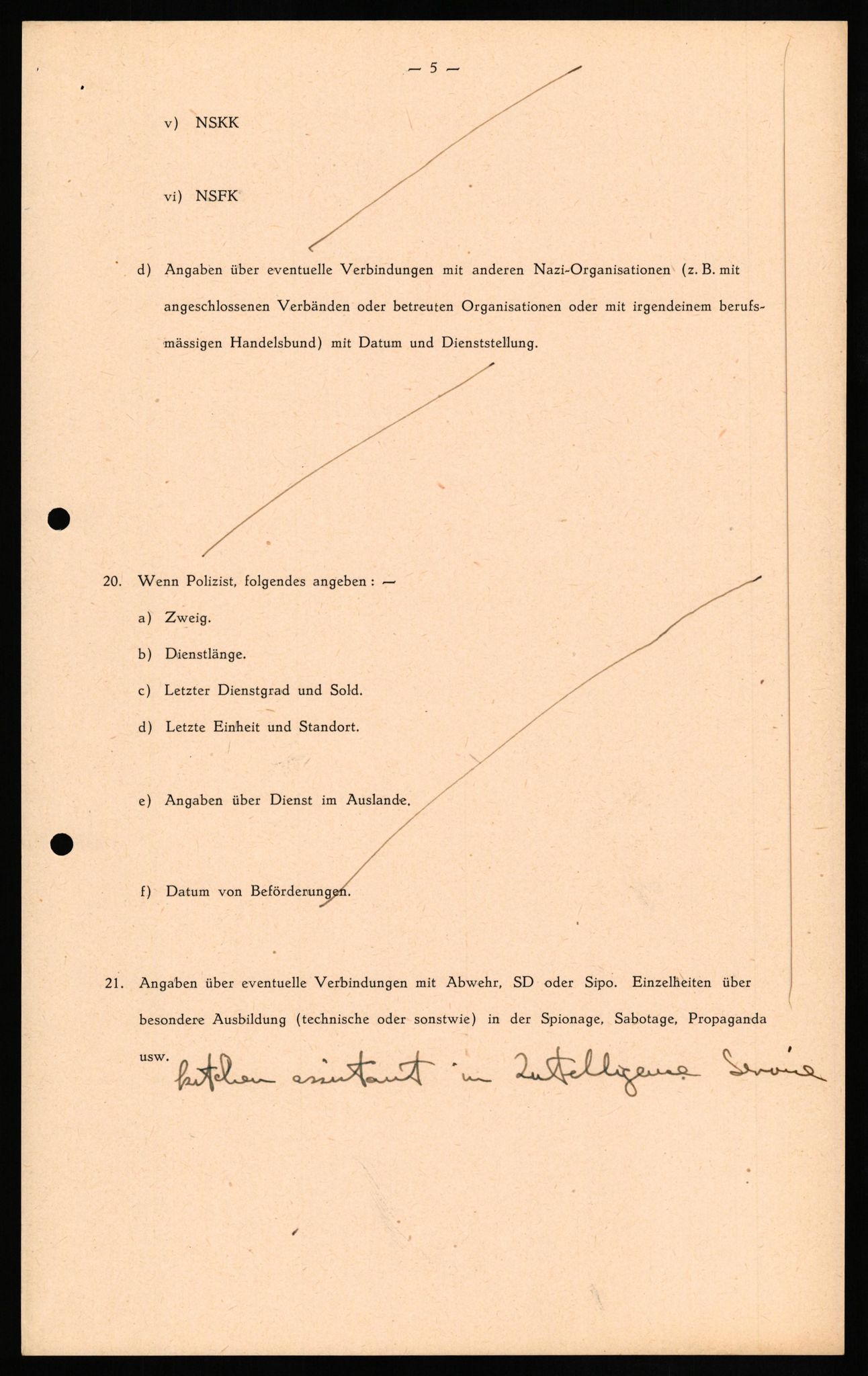 Forsvaret, Forsvarets overkommando II, AV/RA-RAFA-3915/D/Db/L0024: CI Questionaires. Tyske okkupasjonsstyrker i Norge. Tyskere., 1945-1946, s. 40