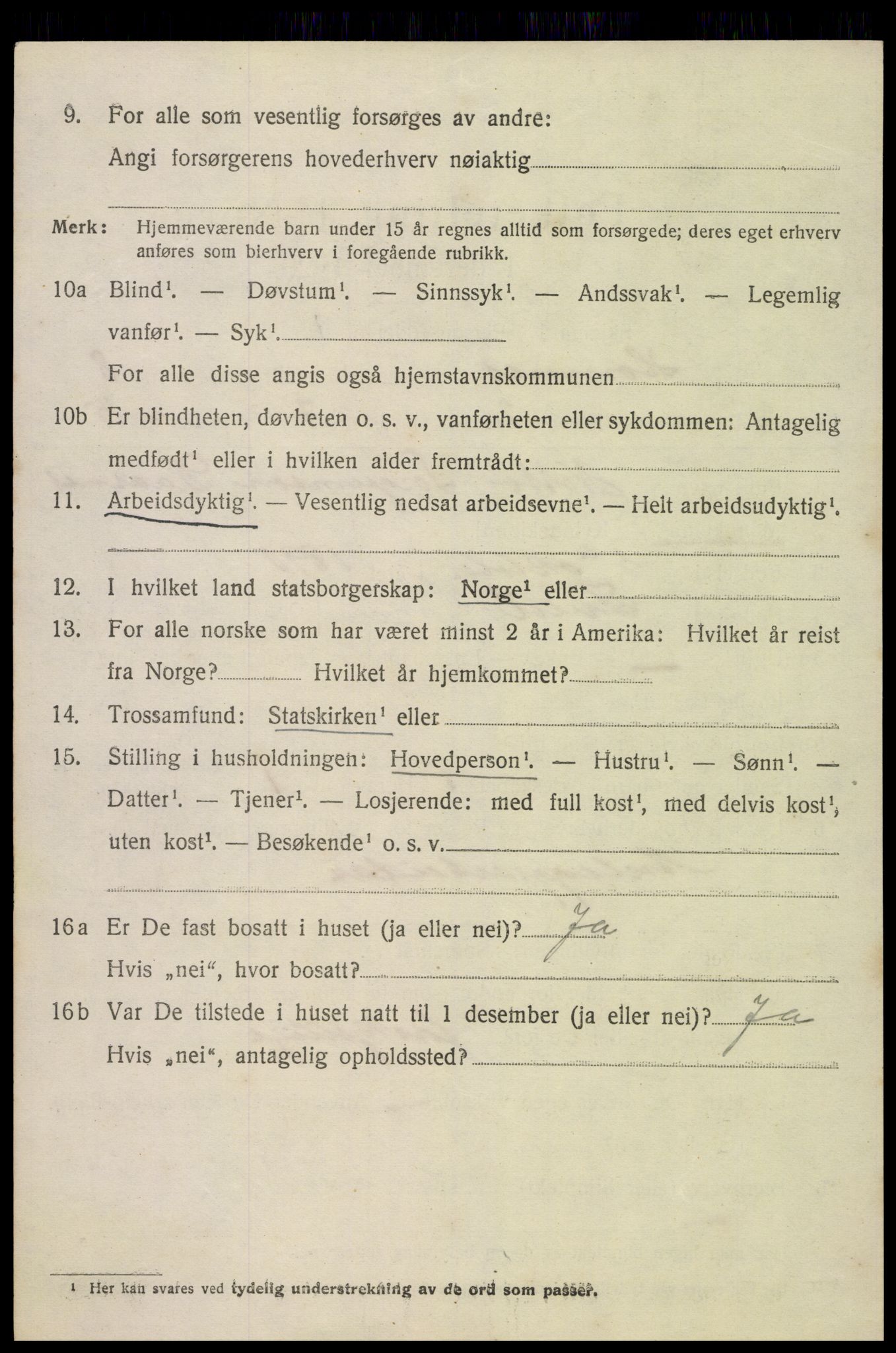 SAK, Folketelling 1920 for 0936 Hornnes herred, 1920, s. 1788