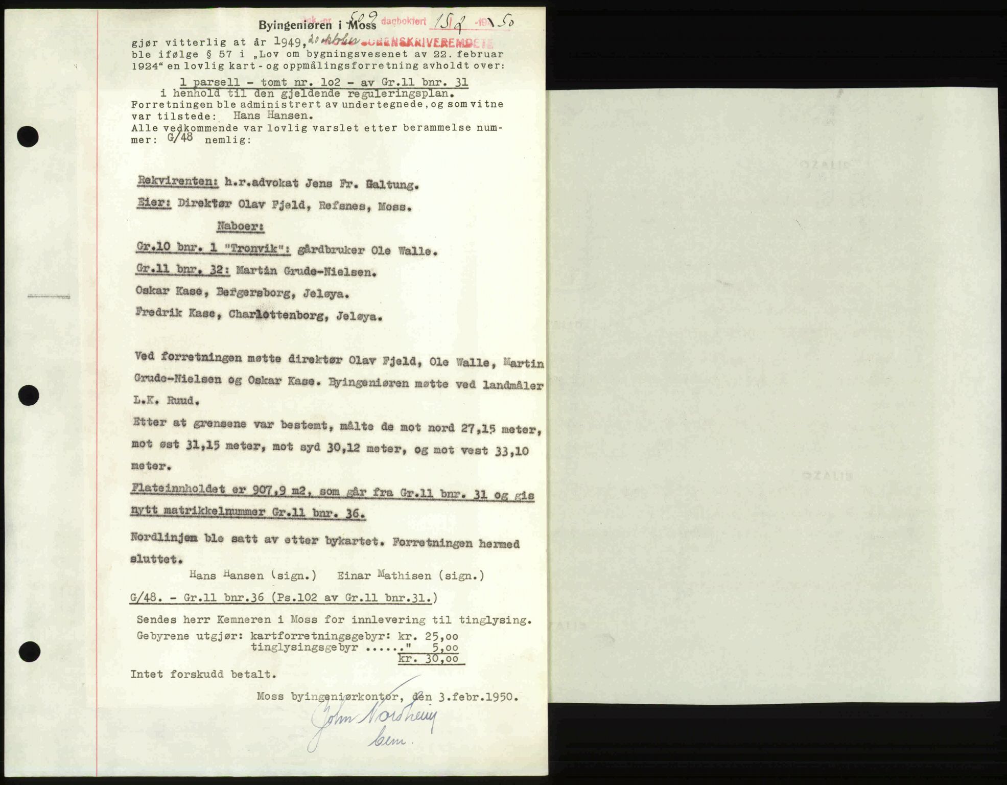 Moss sorenskriveri, SAO/A-10168: Pantebok nr. A25, 1950-1950, Dagboknr: 509/1950