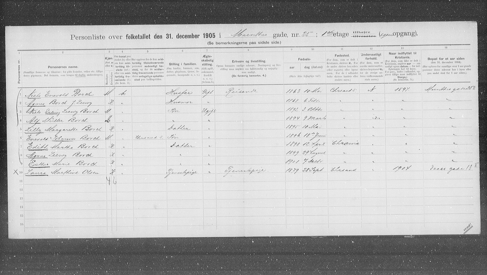 OBA, Kommunal folketelling 31.12.1905 for Kristiania kjøpstad, 1905, s. 35777
