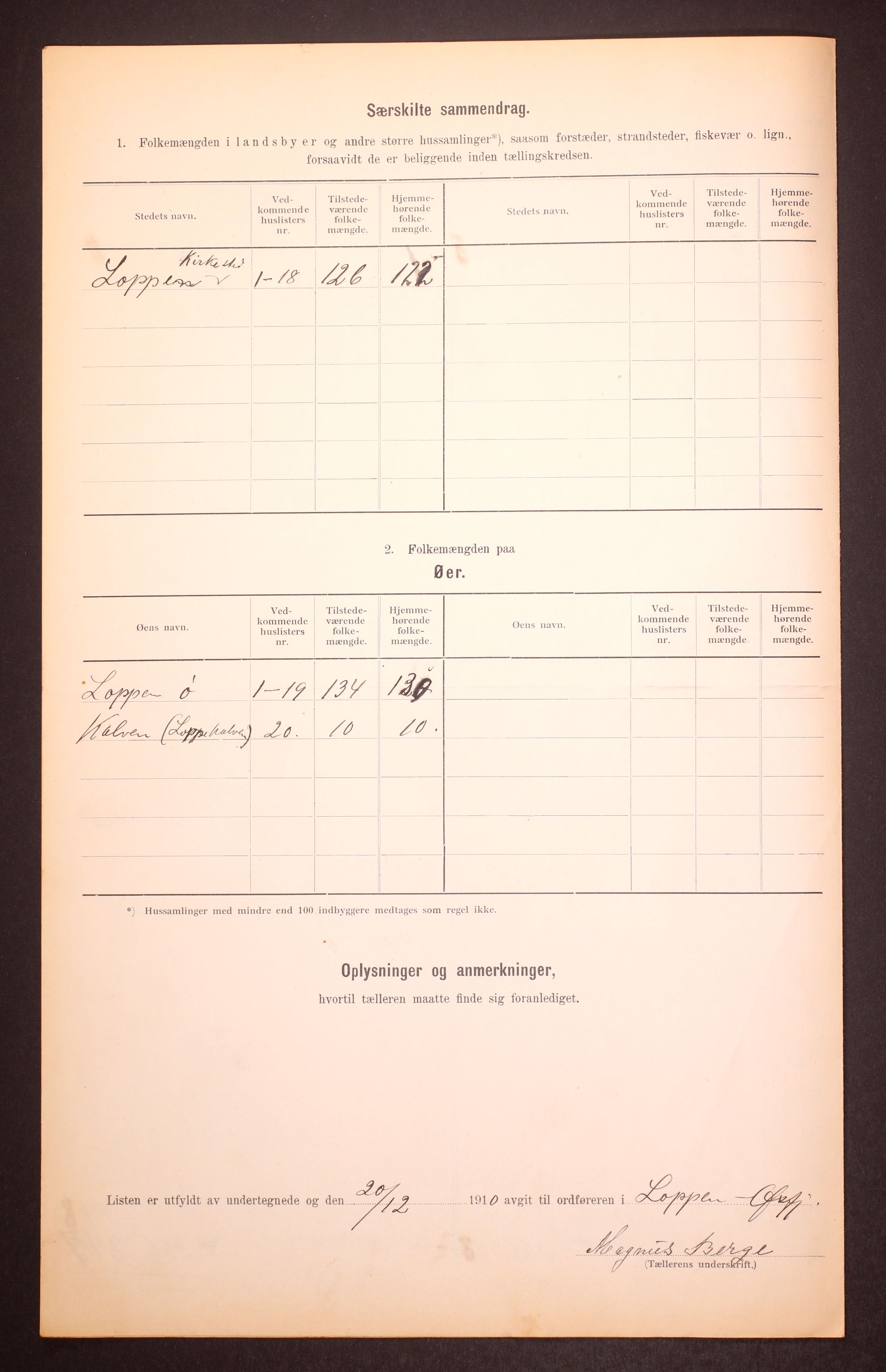 RA, Folketelling 1910 for 2014 Loppa herred, 1910, s. 6