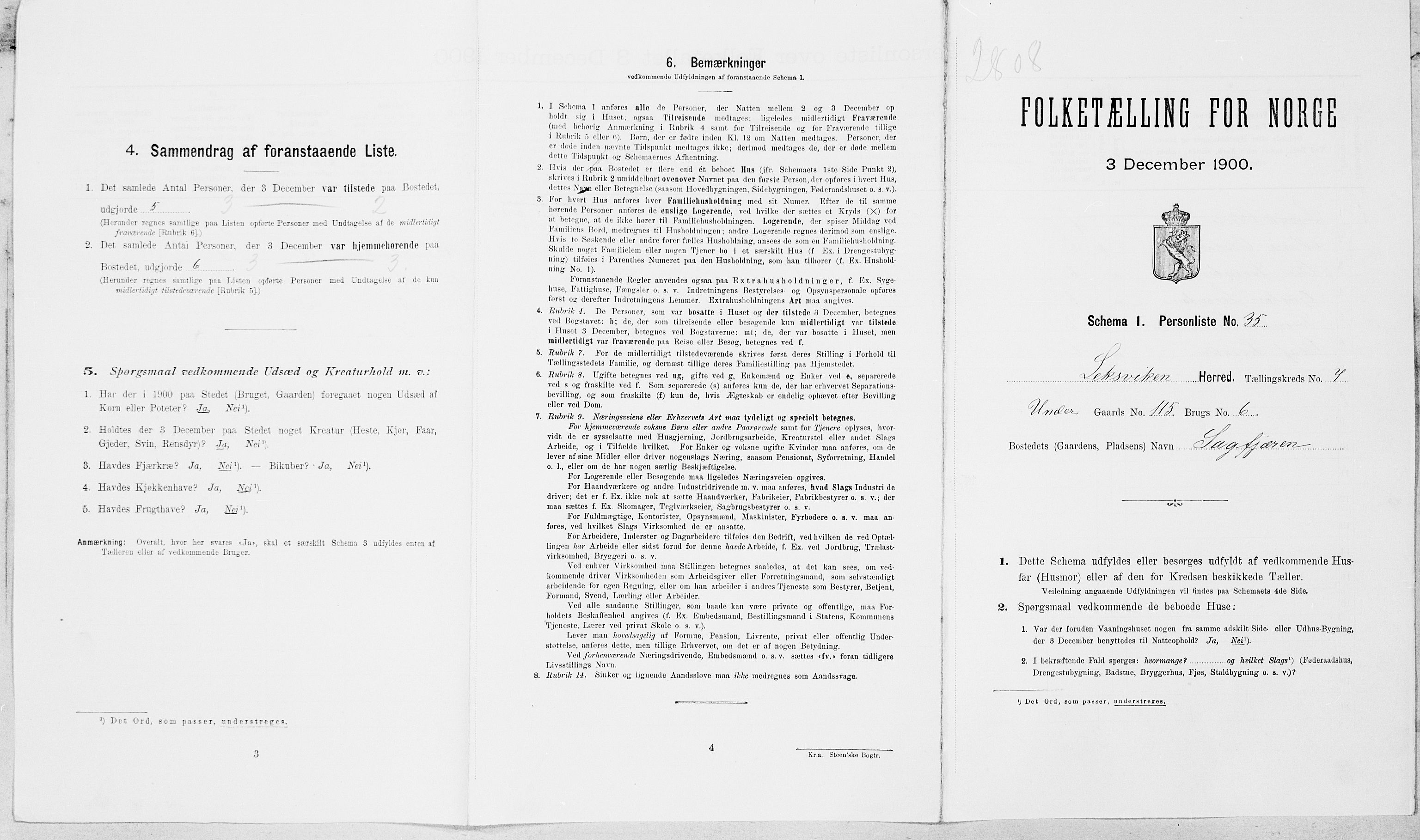 SAT, Folketelling 1900 for 1718 Leksvik herred, 1900, s. 897