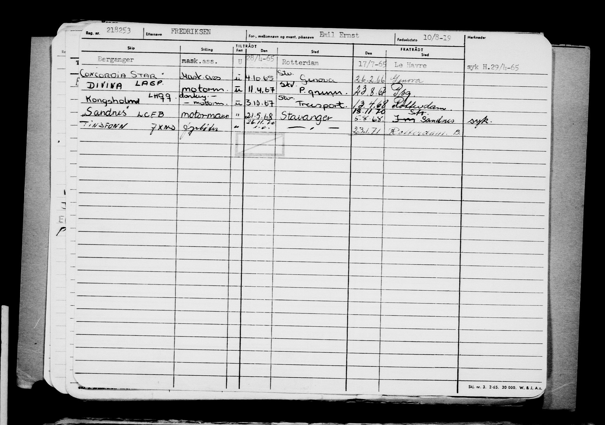 Direktoratet for sjømenn, AV/RA-S-3545/G/Gb/L0171: Hovedkort, 1919, s. 8