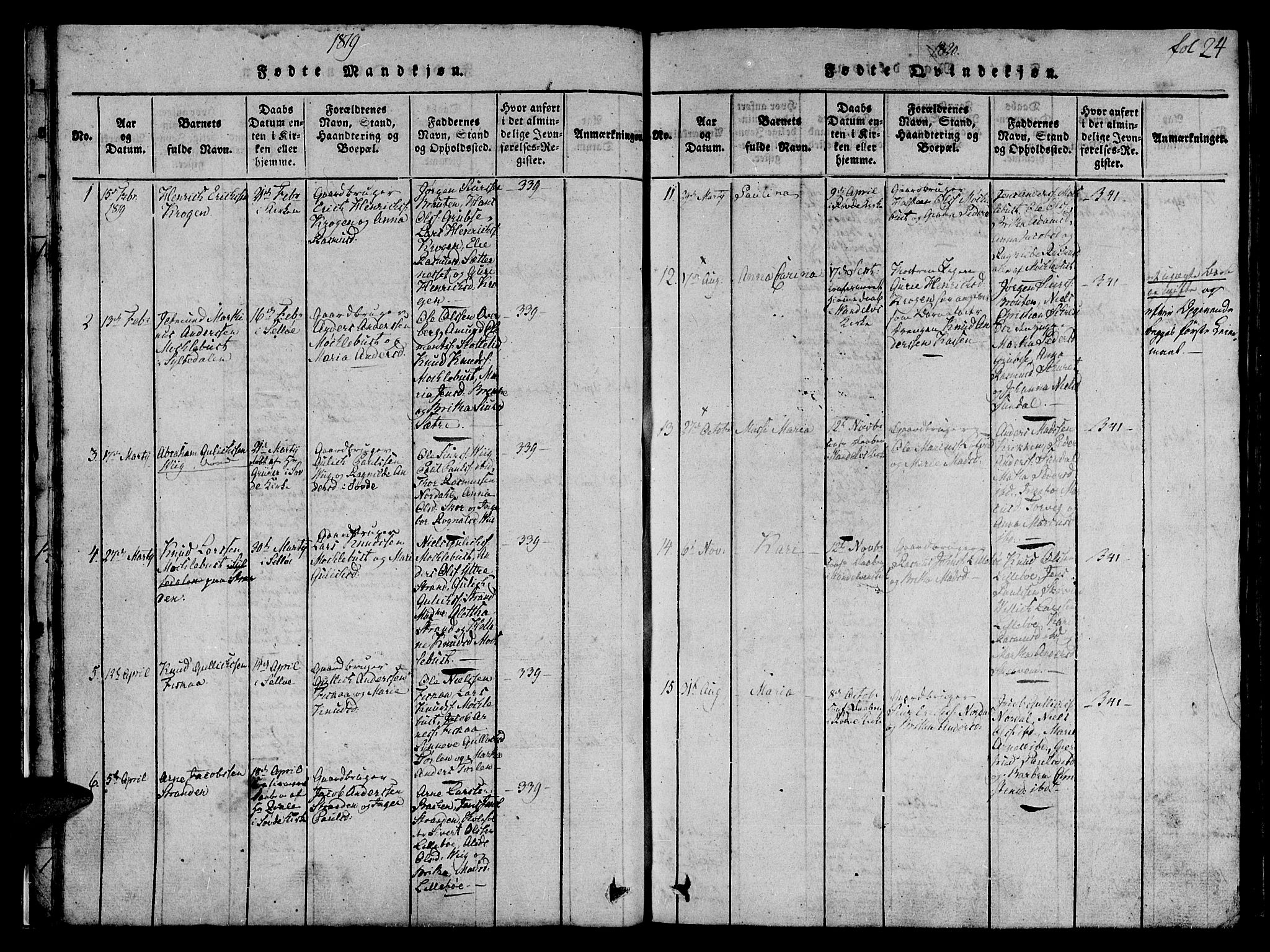 Ministerialprotokoller, klokkerbøker og fødselsregistre - Møre og Romsdal, SAT/A-1454/501/L0004: Ministerialbok nr. 501A04, 1816-1831, s. 24