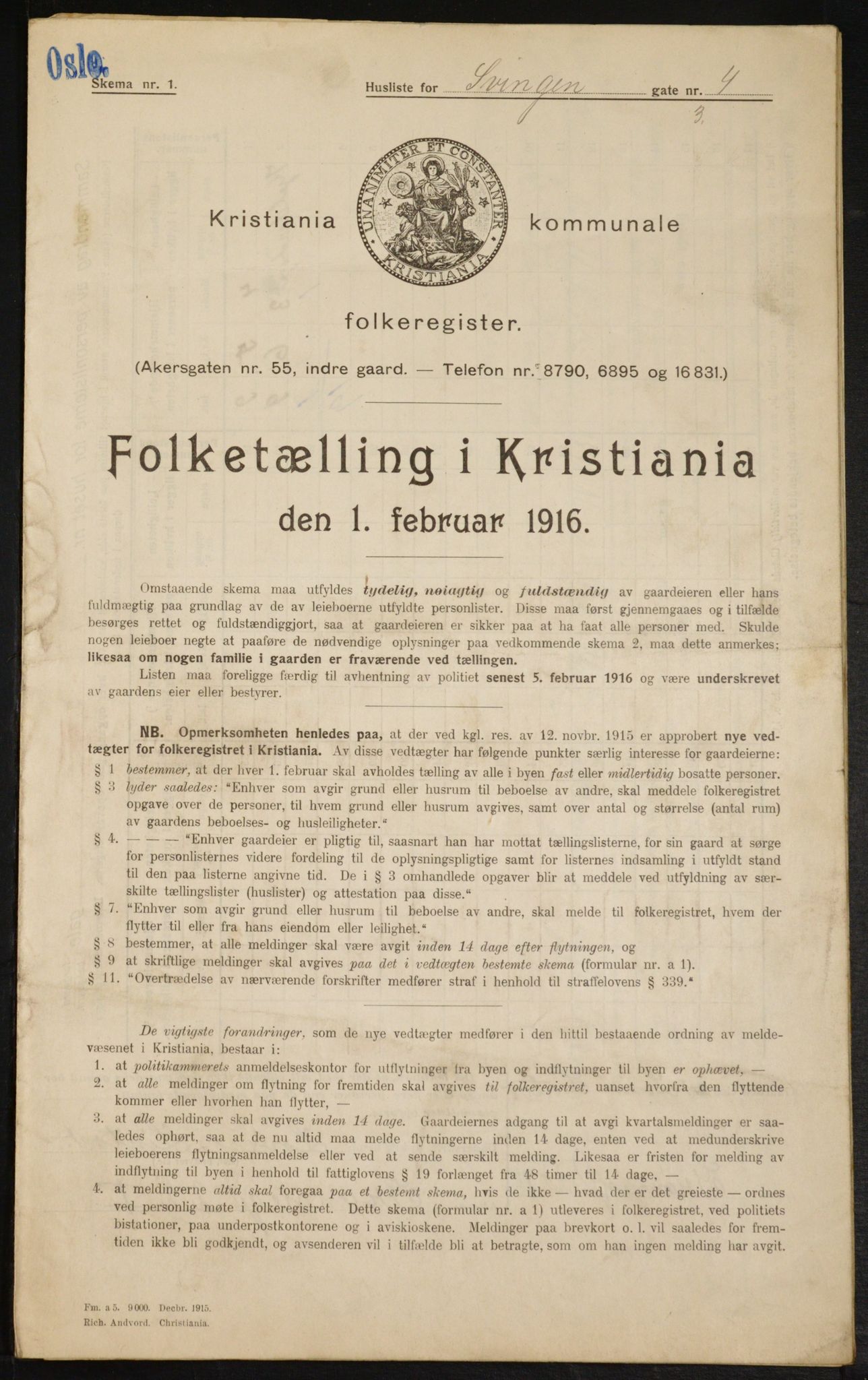 OBA, Kommunal folketelling 1.2.1916 for Kristiania, 1916, s. 109077