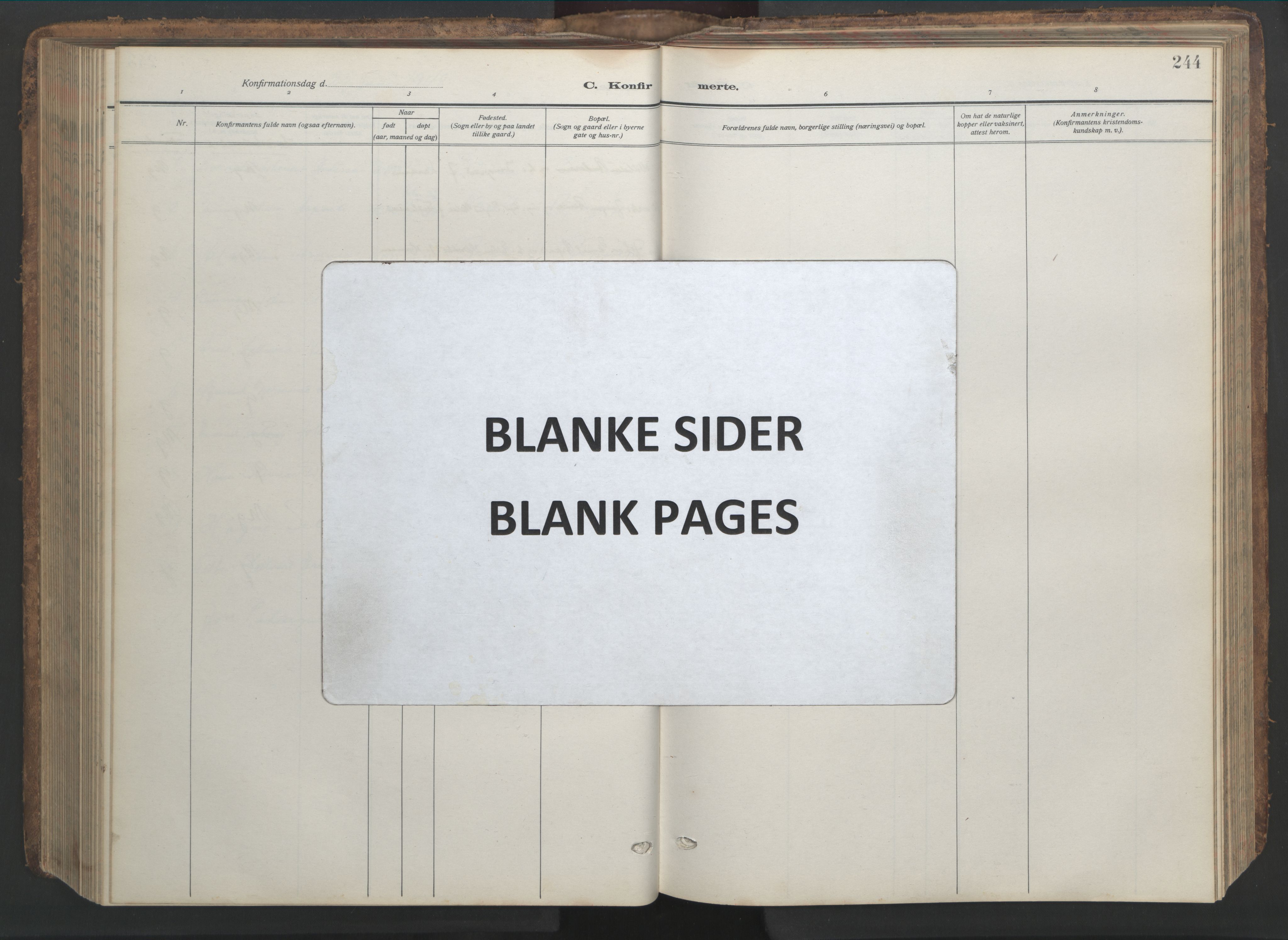 Ministerialprotokoller, klokkerbøker og fødselsregistre - Nordland, AV/SAT-A-1459/817/L0269: Klokkerbok nr. 817C04, 1921-1949, s. 244