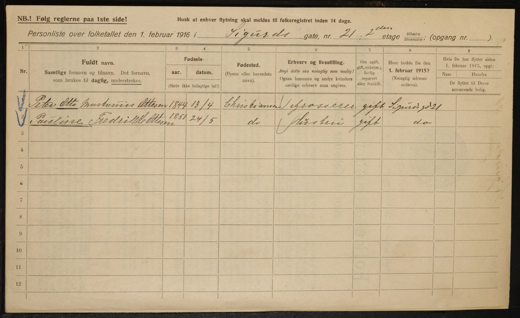 OBA, Kommunal folketelling 1.2.1916 for Kristiania, 1916, s. 97515